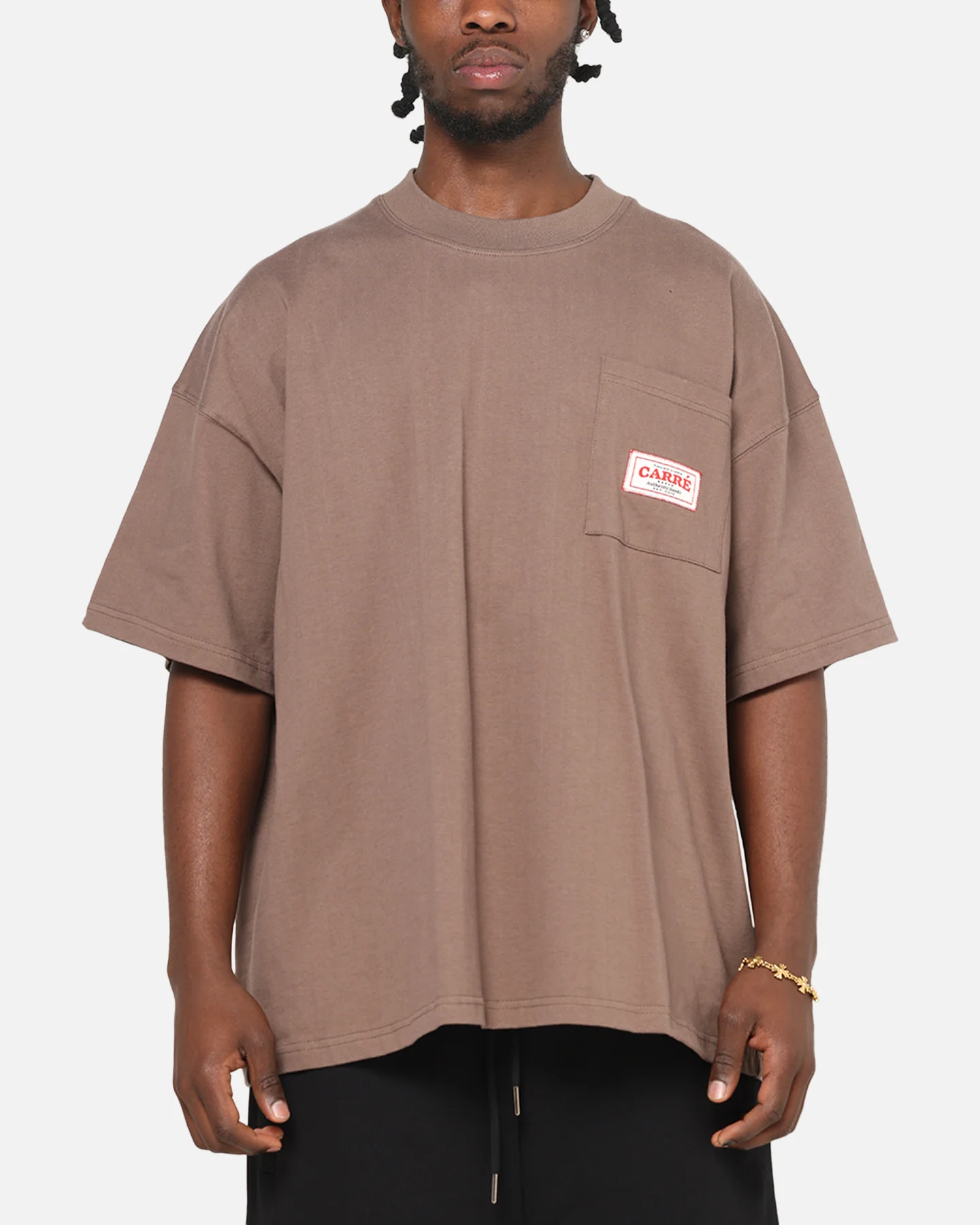 Carre Pocket T-Shirt Brown - Image 2