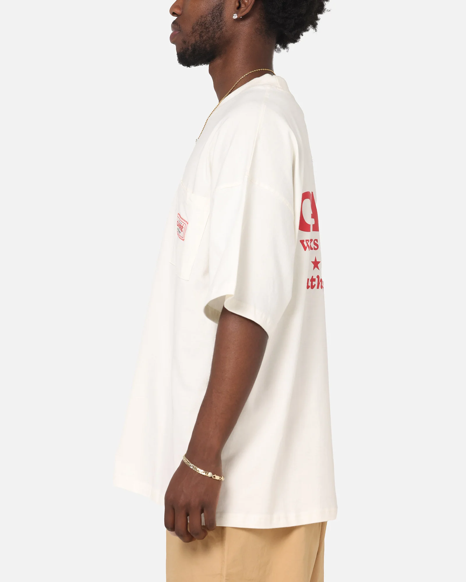 Carre Pocket T-Shirt Off White - Image 6