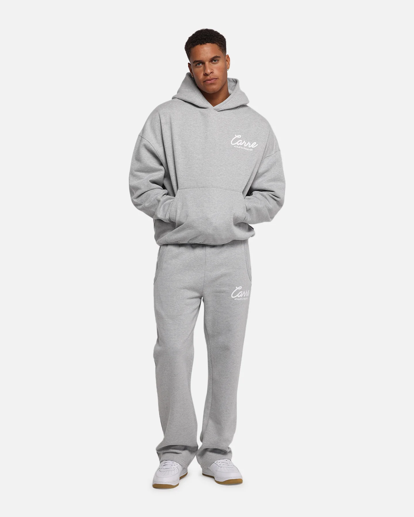 Carre Prestige Script Hoodie Grey Marle - Image 4