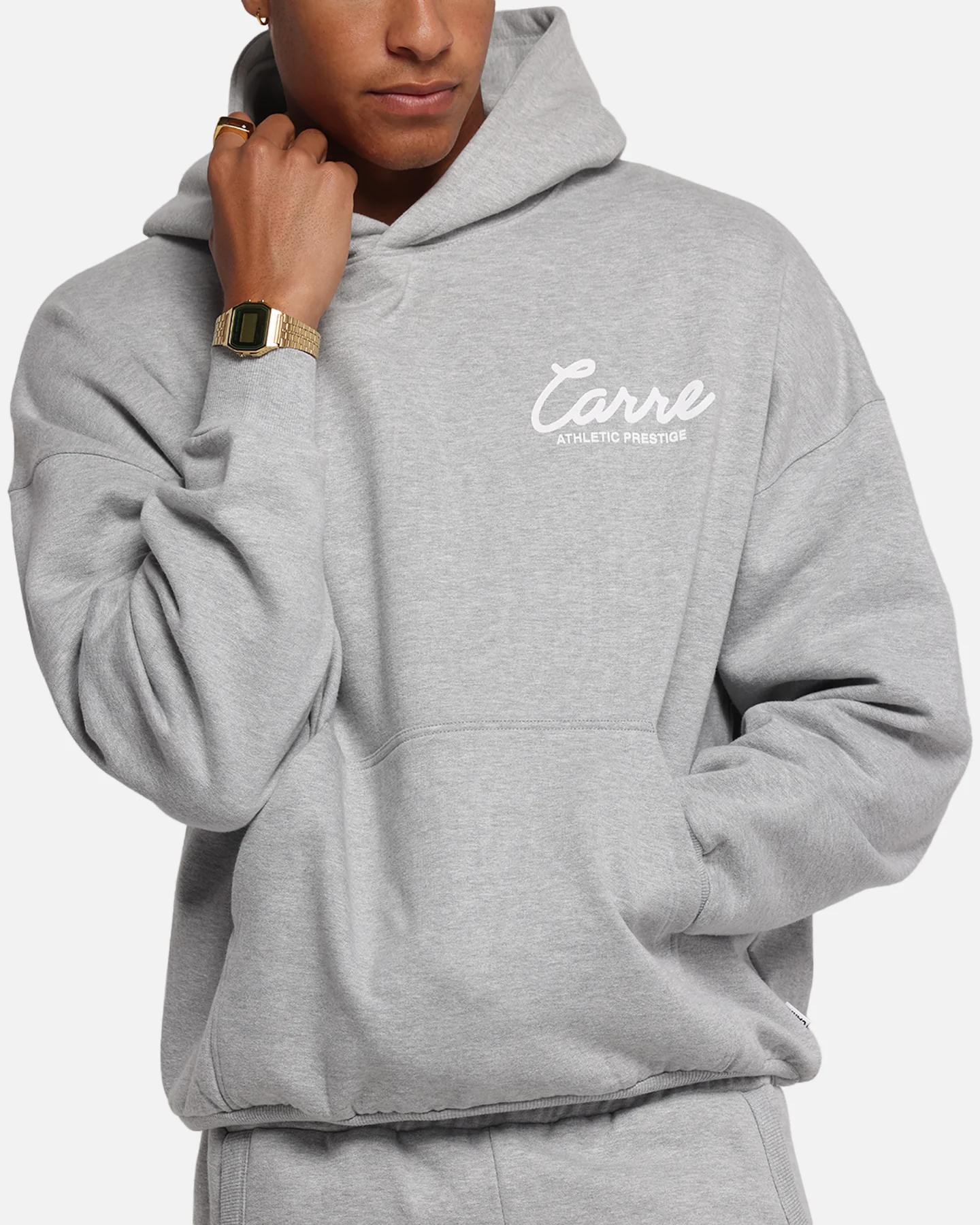 Carre Prestige Script Hoodie Grey Marle - Image 8
