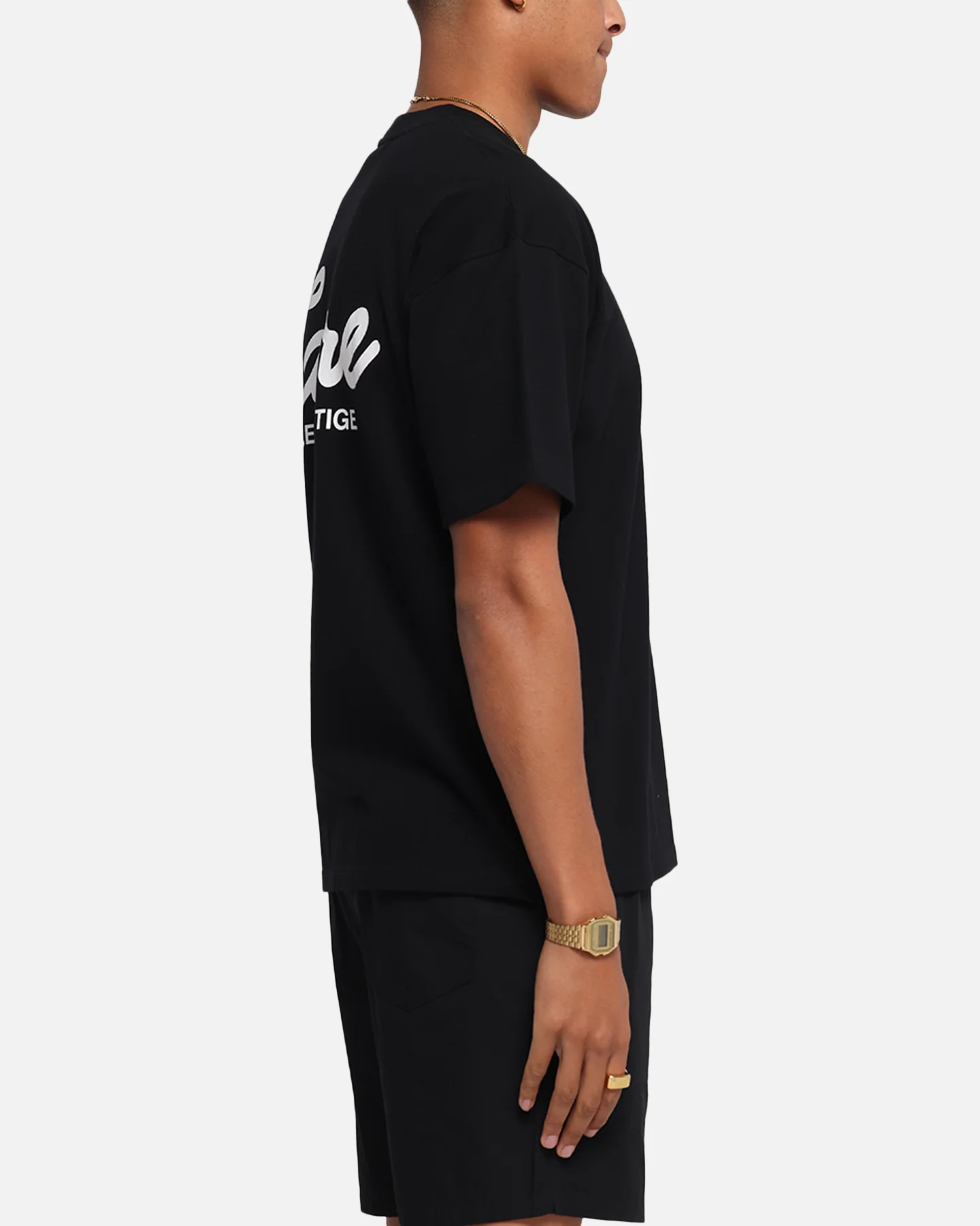 Carre Prestige Script T-Shirt Black - Image 5
