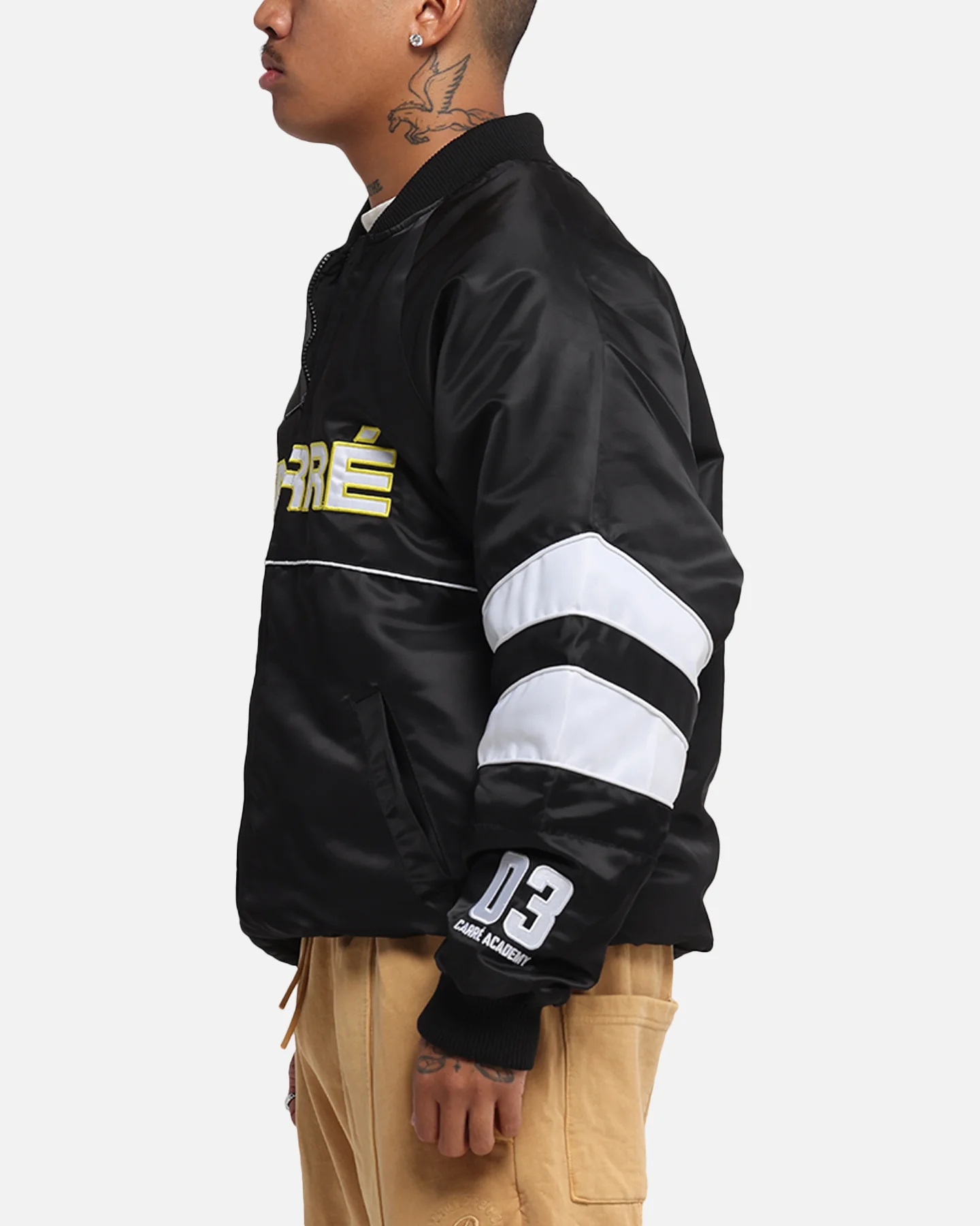 Carre Rally Panelled Bomber Jacket Black - Image 5