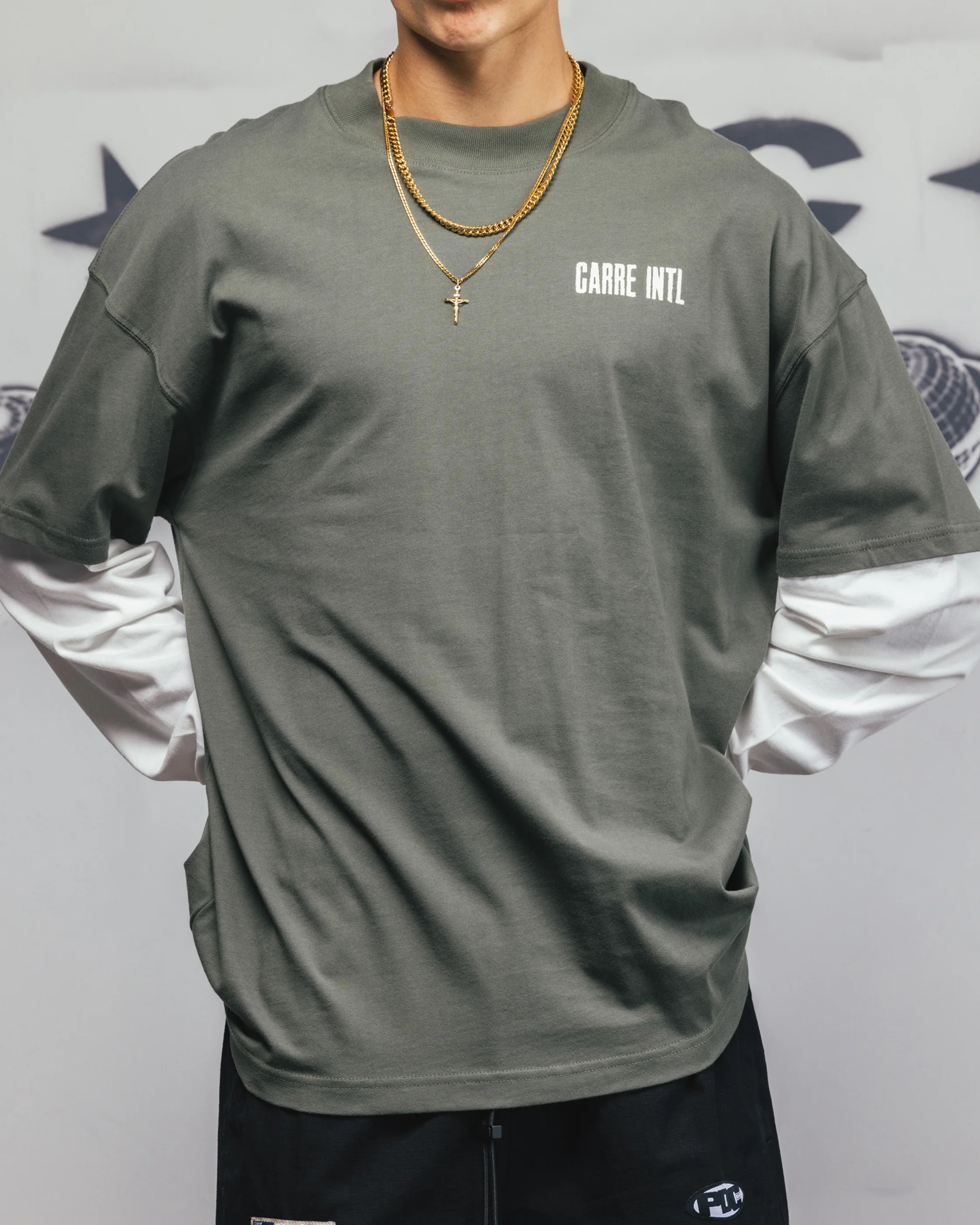 Carre Rear Vision Long Sleeve T-Shirt Green/White - Image 8