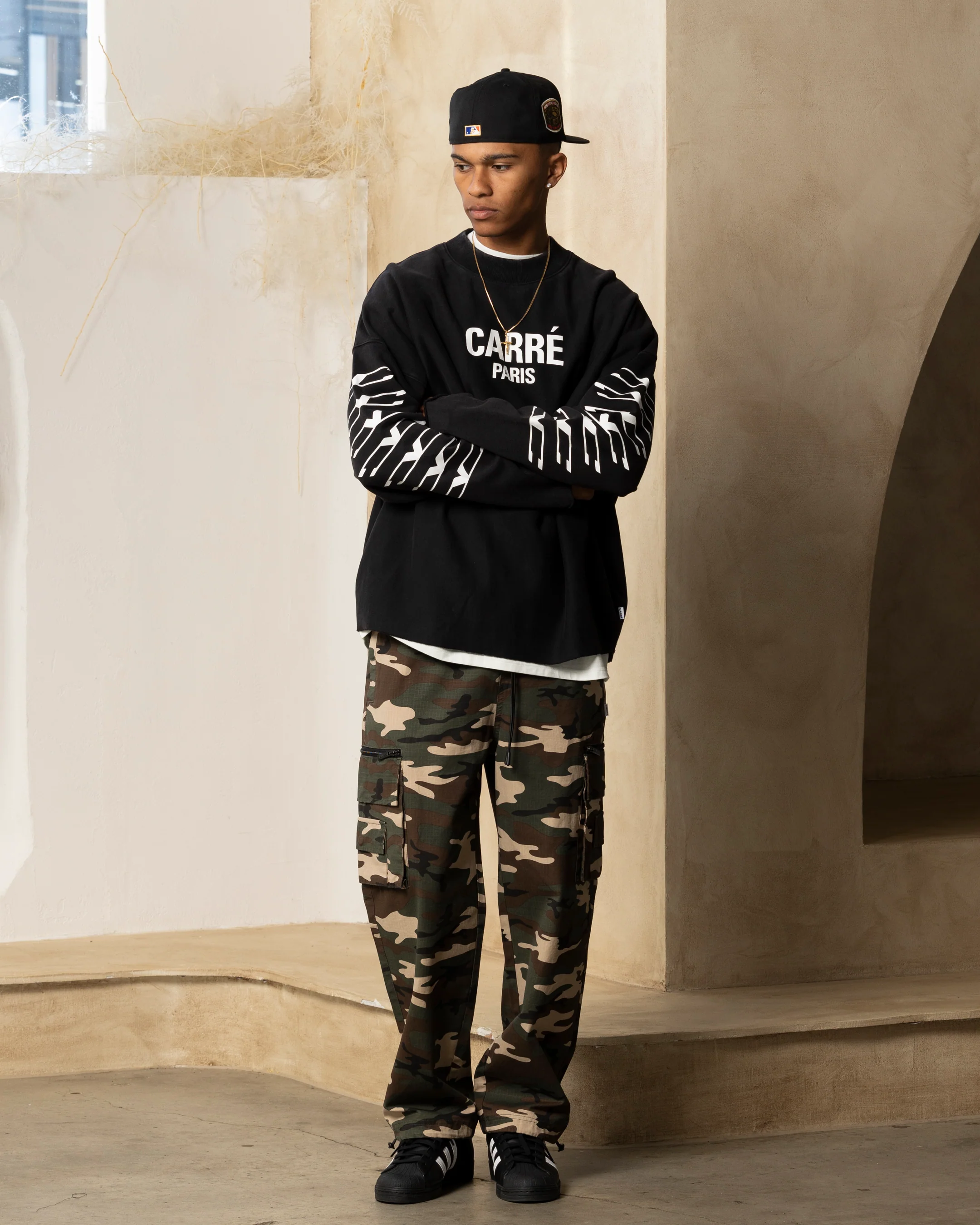 Carre Revolution Cut Off Oversized Crewneck Washed Black - Image 3