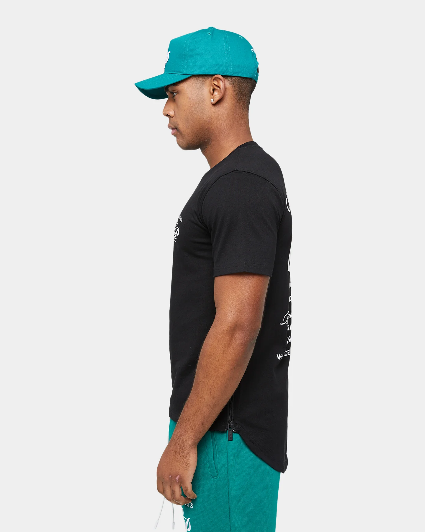 Carre Revolution Zip Drop Tail T-Shirt Black - Image 4