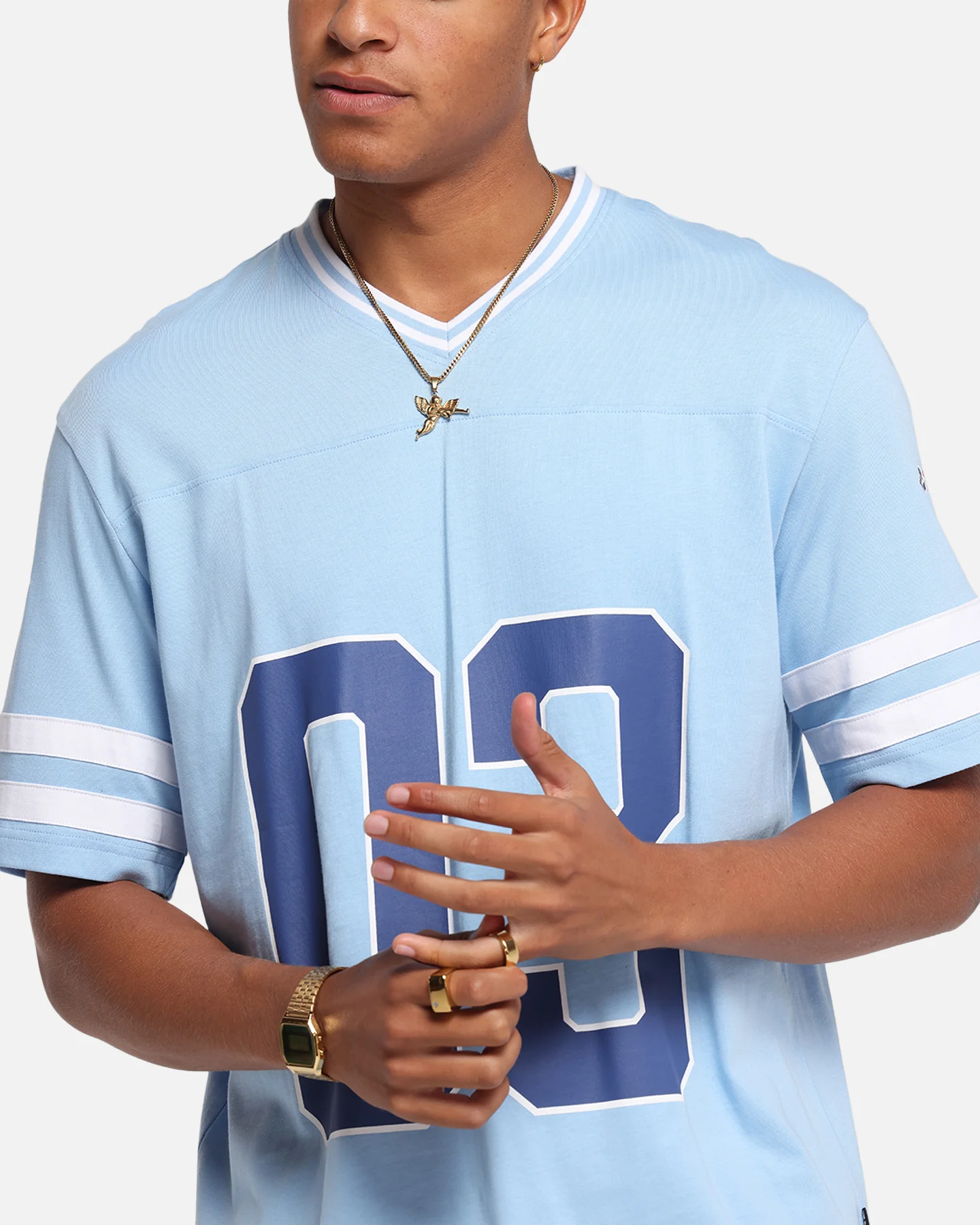 Carre Rose Football T-Shirt Light Blue - Image 7