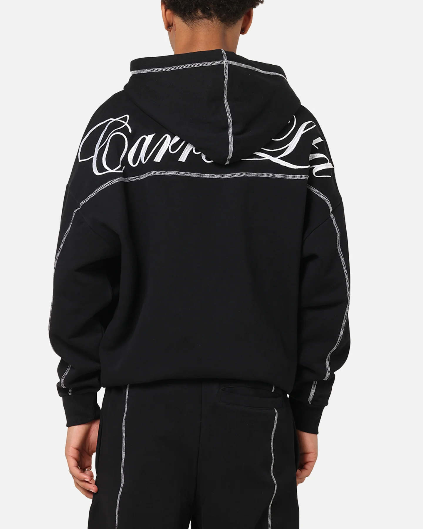 Carre Script Hoodie Black - Image 2