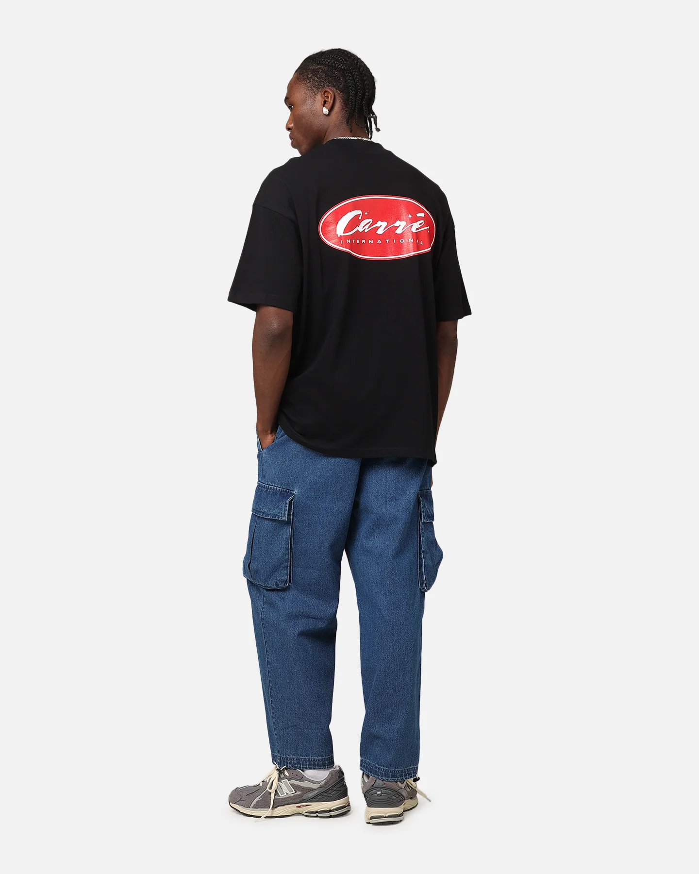 Carre Script Sport Mock Neck T-Shirt Black - Image 3