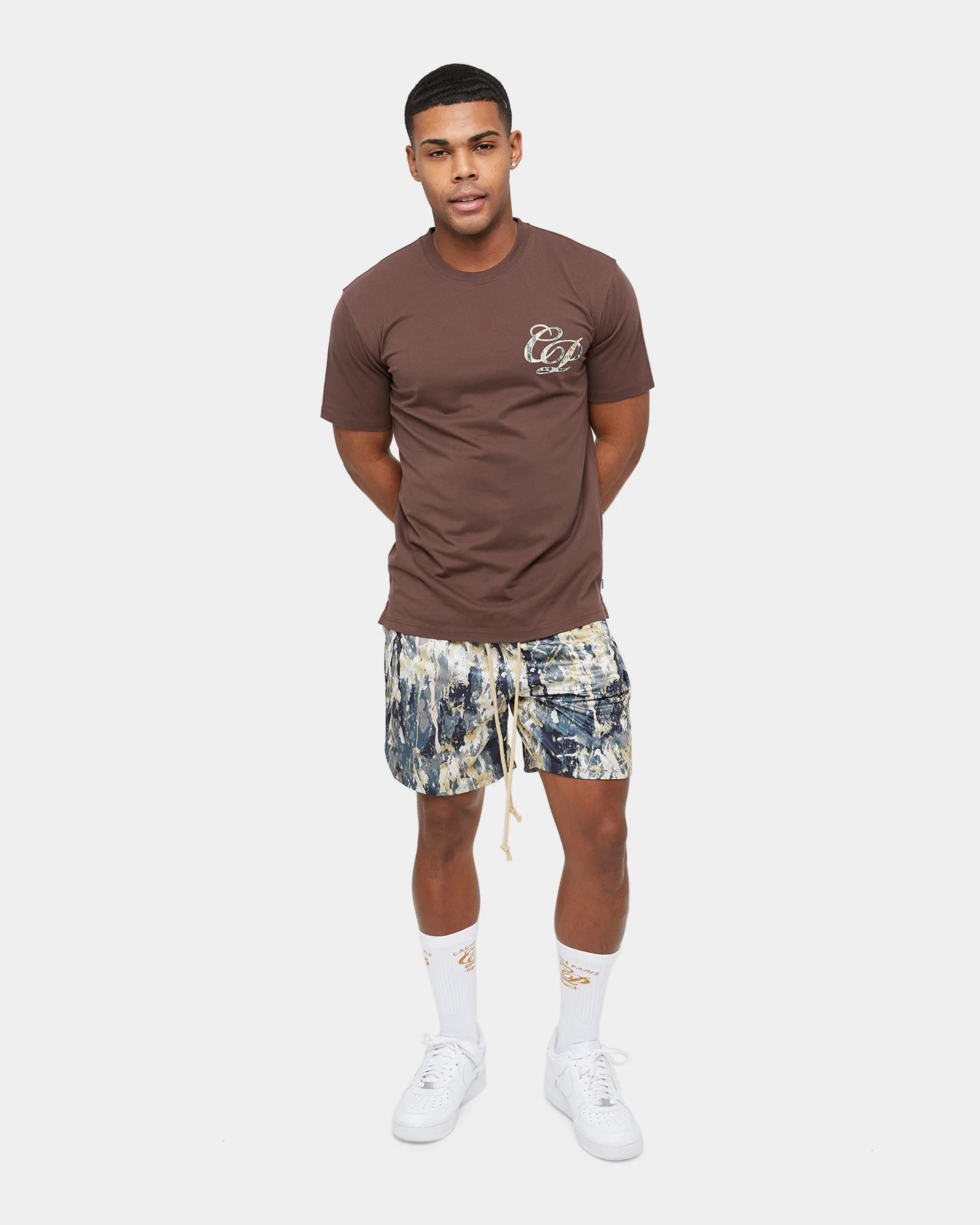 Carre Splatter Logo Classic T-Shirt Dark Brown - Image 2