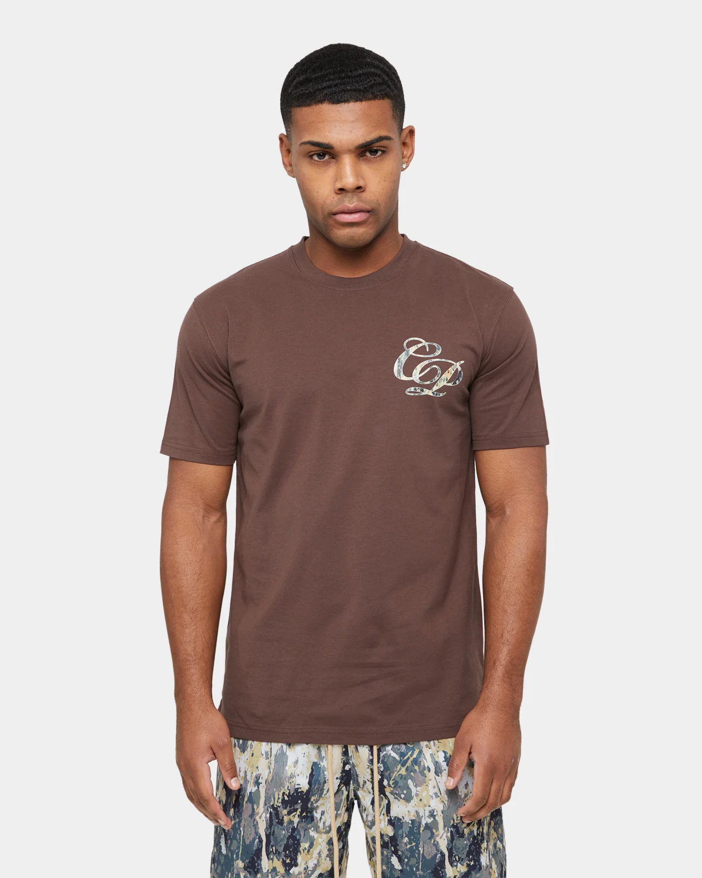 Carre Splatter Logo Classic T-Shirt Dark Brown - Image 3
