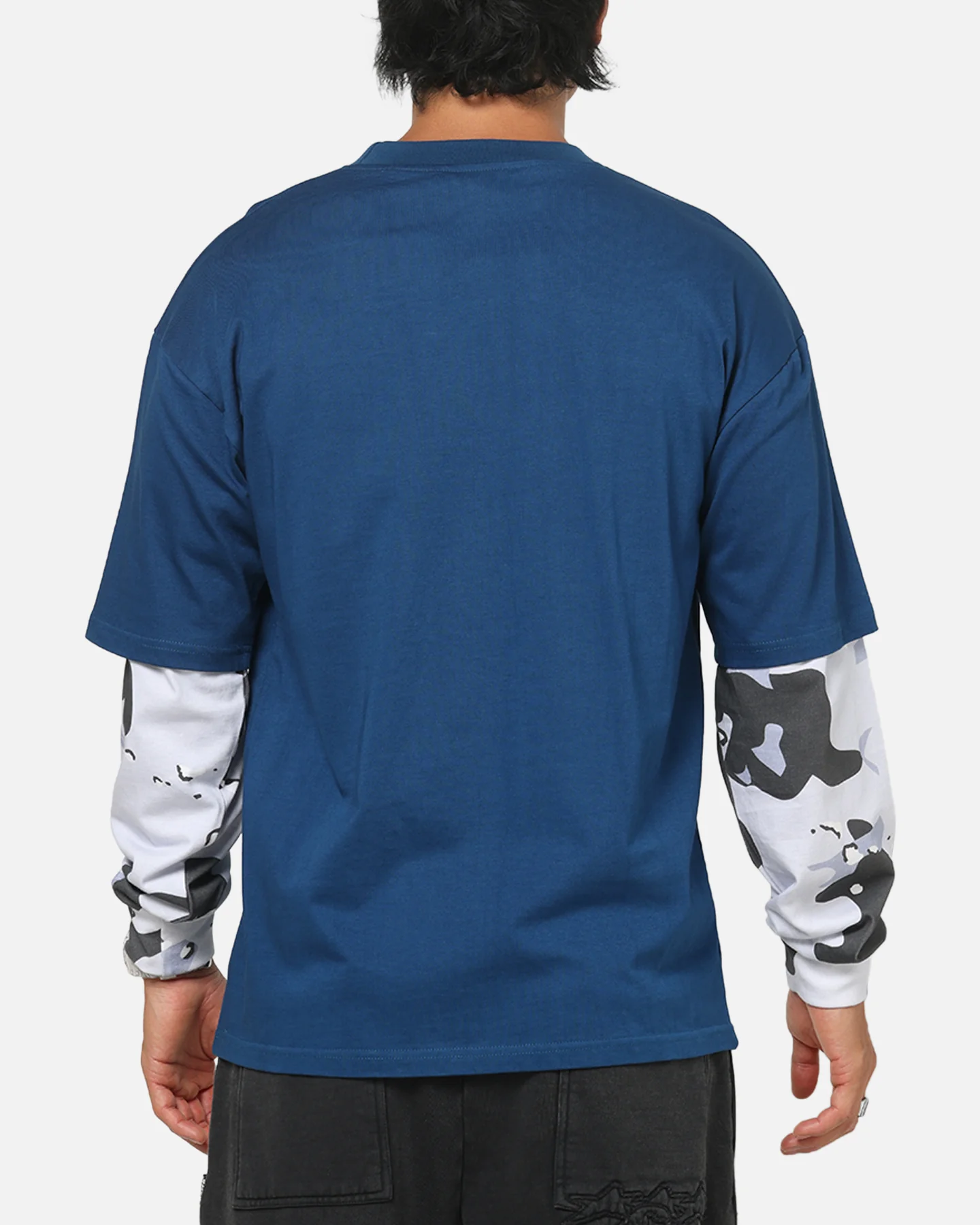 Carre Static Layered Long Sleeve T-Shirt Blue - Image 3