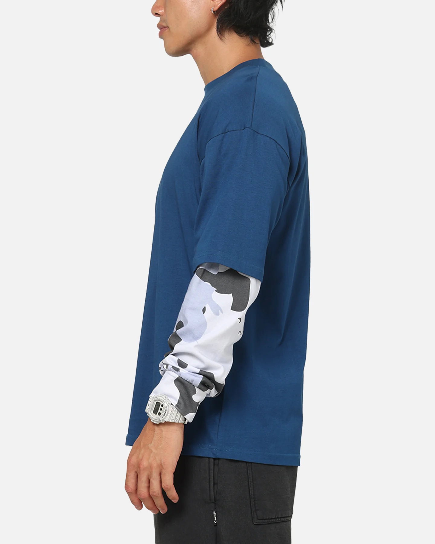 Carre Static Layered Long Sleeve T-Shirt Blue - Image 5