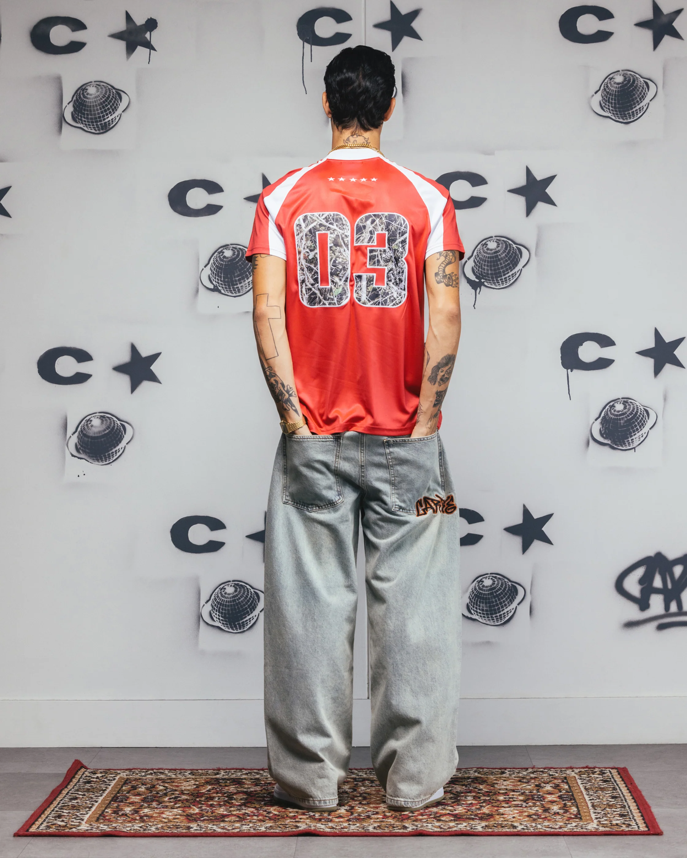 Carre Striker Jersey T-Shirt Red/White - Image 4