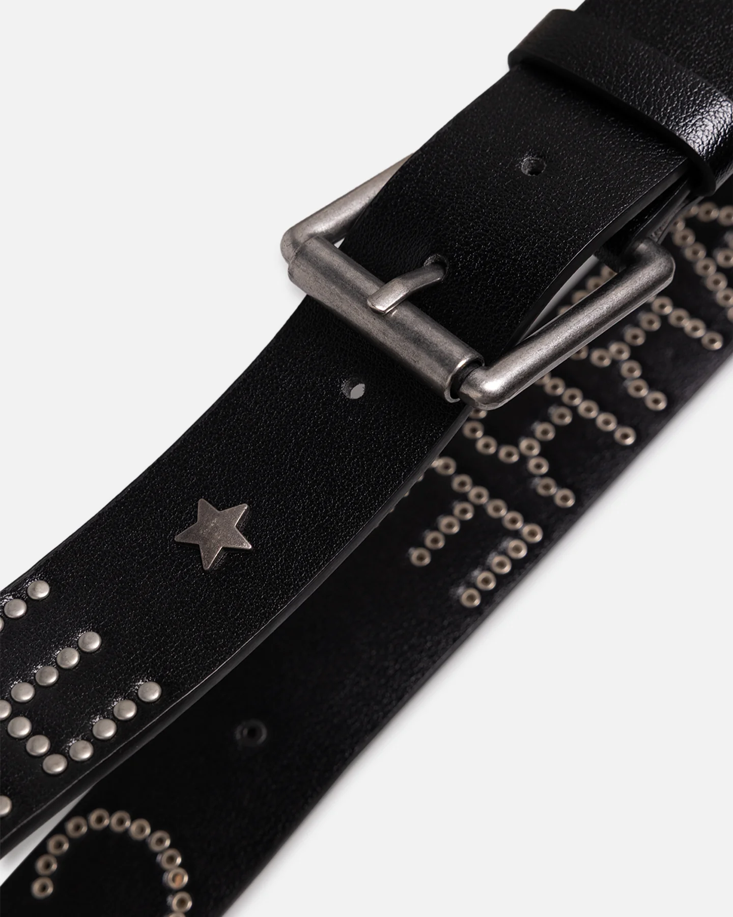 Carre Studded Vegan Leather Belt Black - Image 3