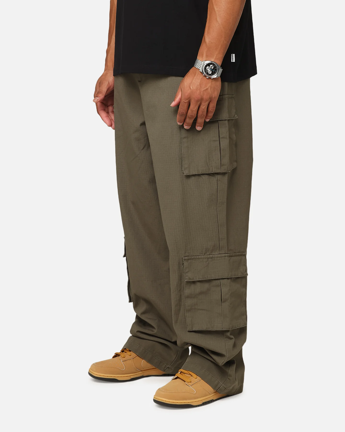 Carre Tactical Baggy Cargo Pants Khaki - Image 6