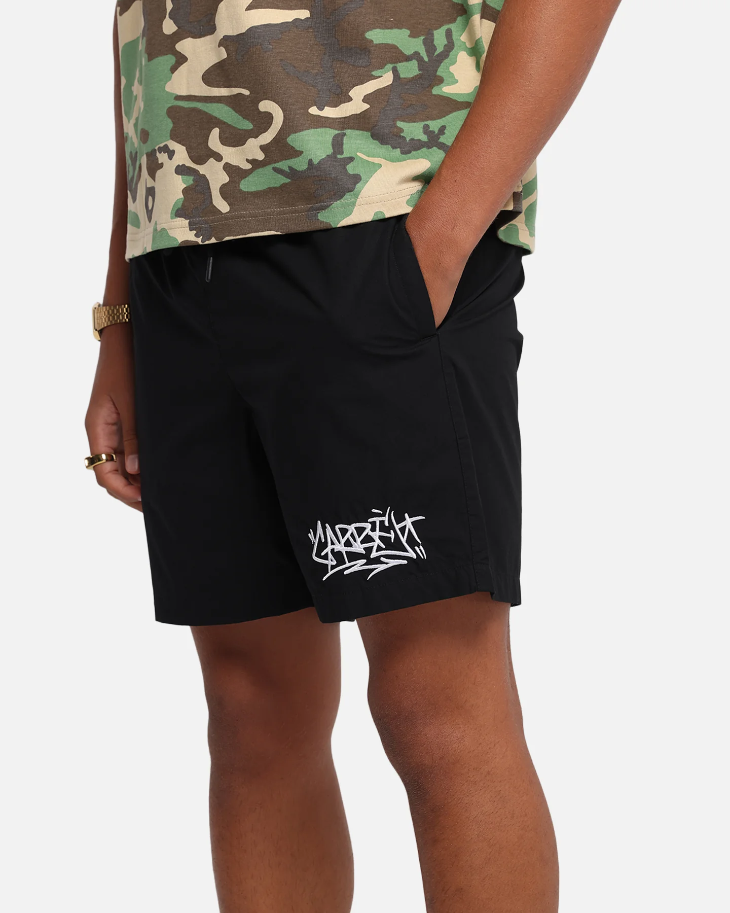 Carre Tagline Beach Shorts Black - Image 3