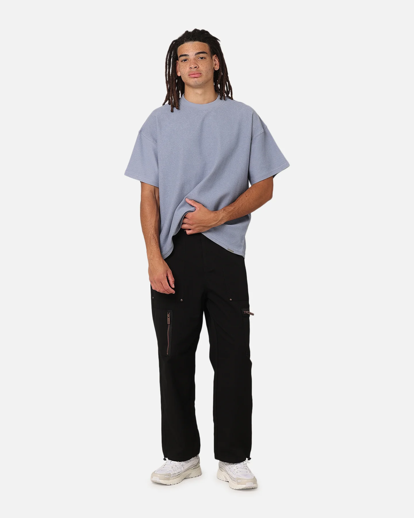 Carre Terry Oversized T-Shirt Blue - Image 2