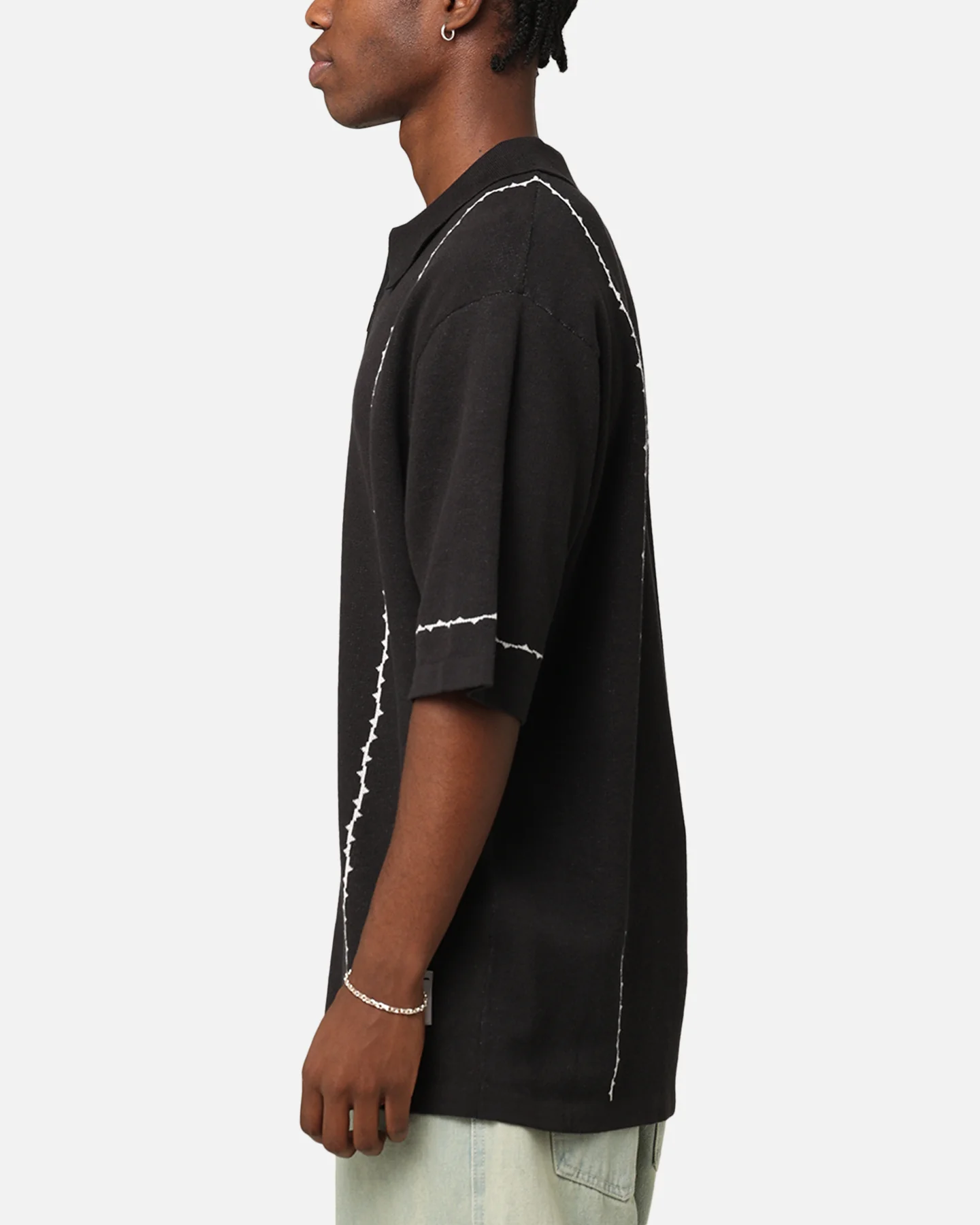 Carré Thorny 1/4 Zip Polo Shirt Black - Image 5