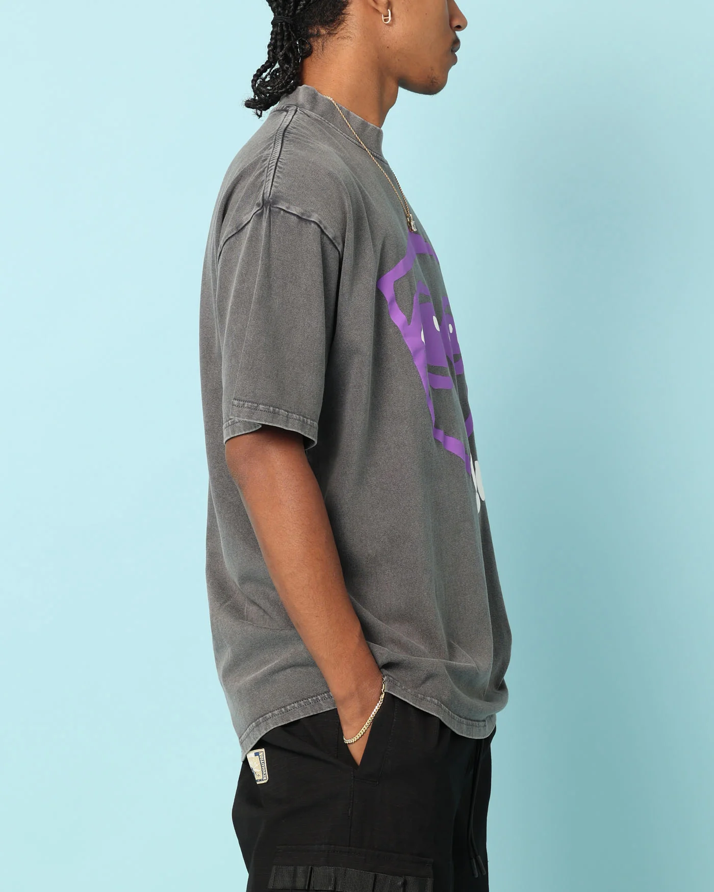 Carre Tired Eyes T-Shirt Washed Charcoal - Image 4