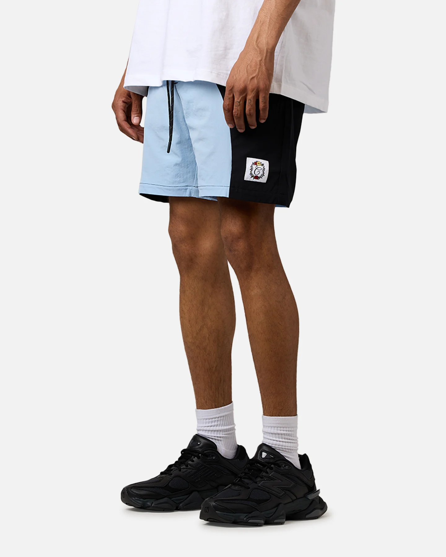 Carre Two Tone Shorts Black/Light Blue - Image 4