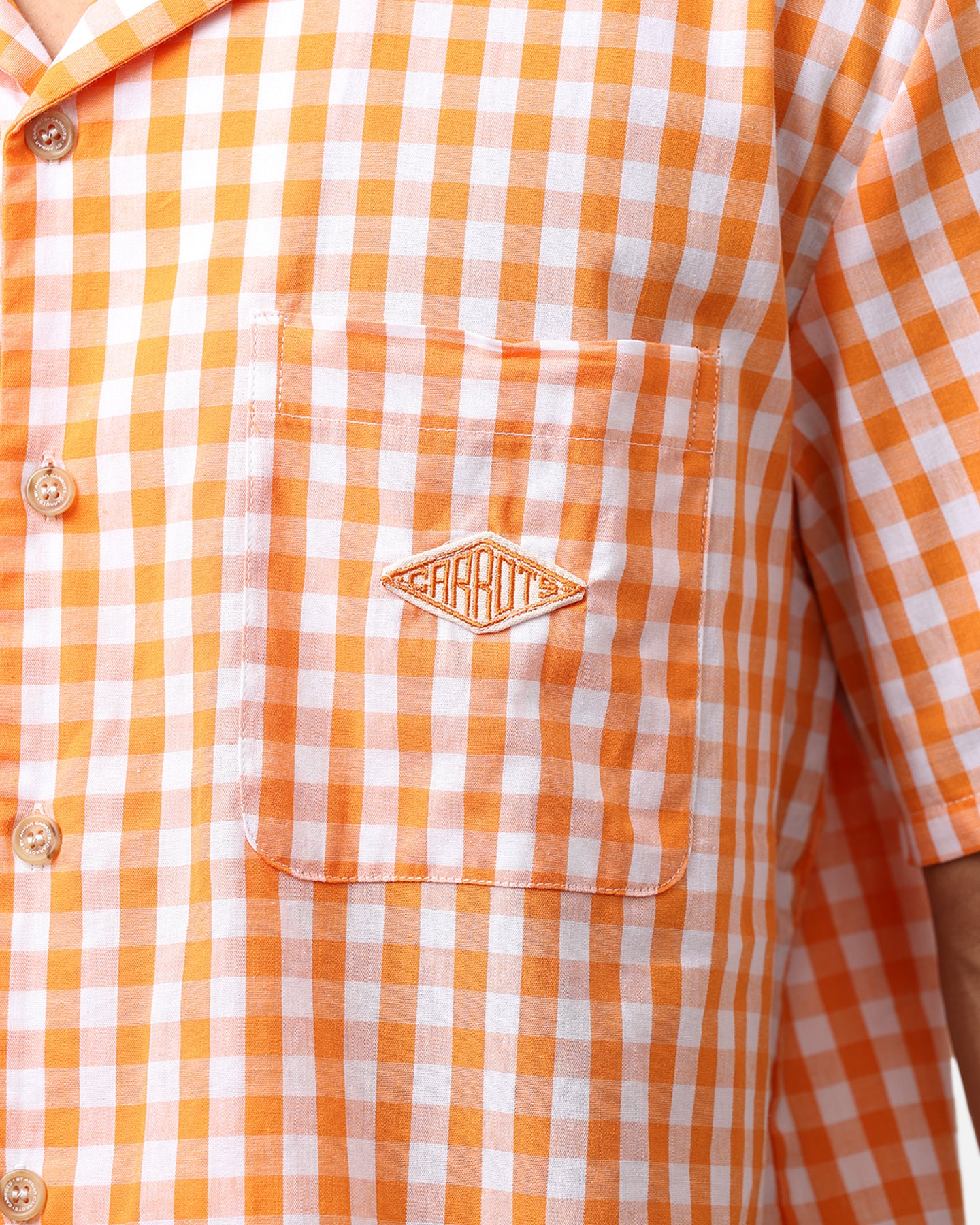 Carrots By Anwar Badge Button Up Shirt Orange - Image 6
