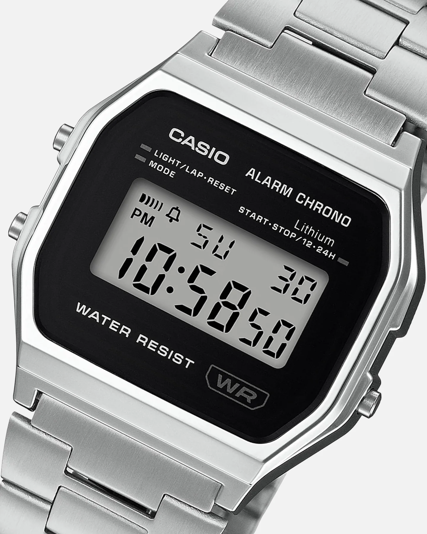 Casio A158WEA-1D64 Watch Silver/Black - Image 3