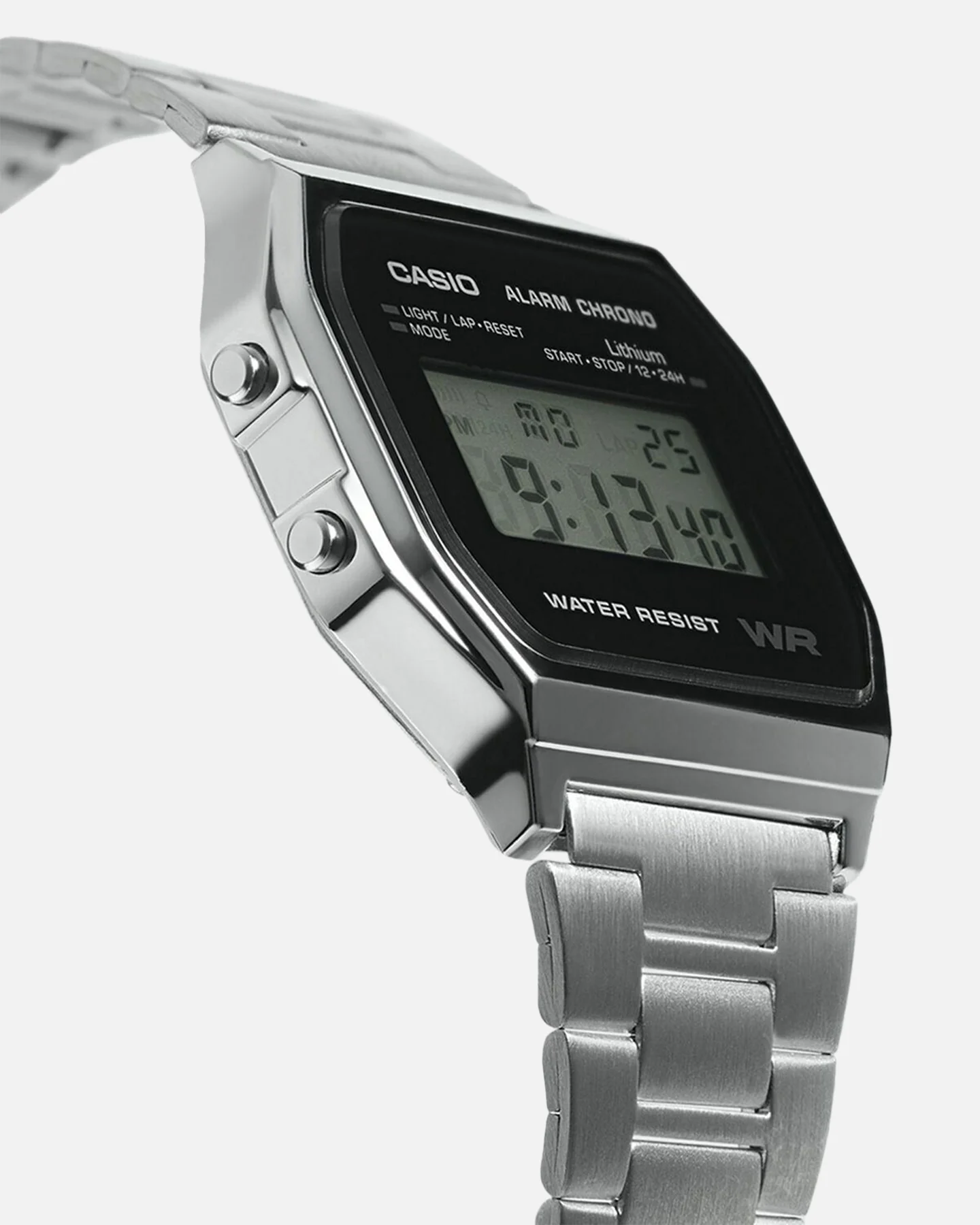 Casio A158WEA-1D64 Watch Silver/Black - Image 5