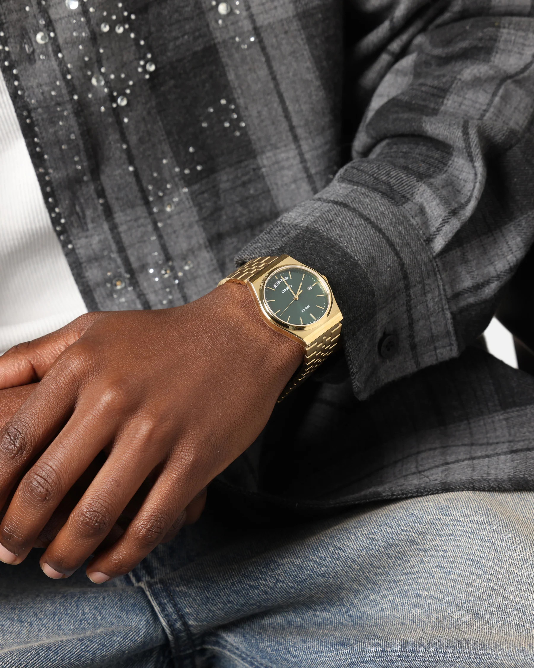 Casio MTPB146G-3A Watch Green/Gold - Image 2