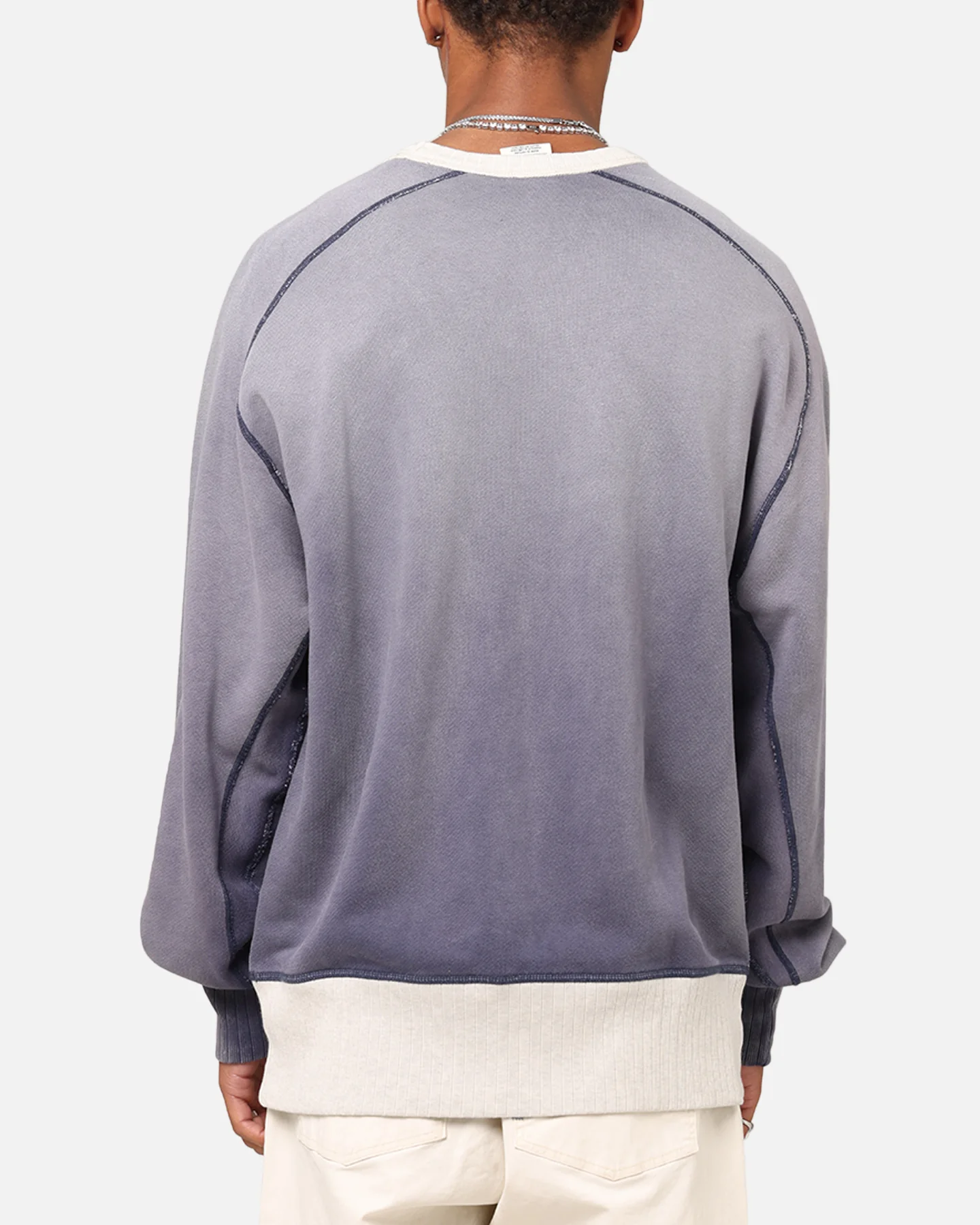 Champion 50's Saddle Crew Sweatshirt Athletic Navy - Image 3