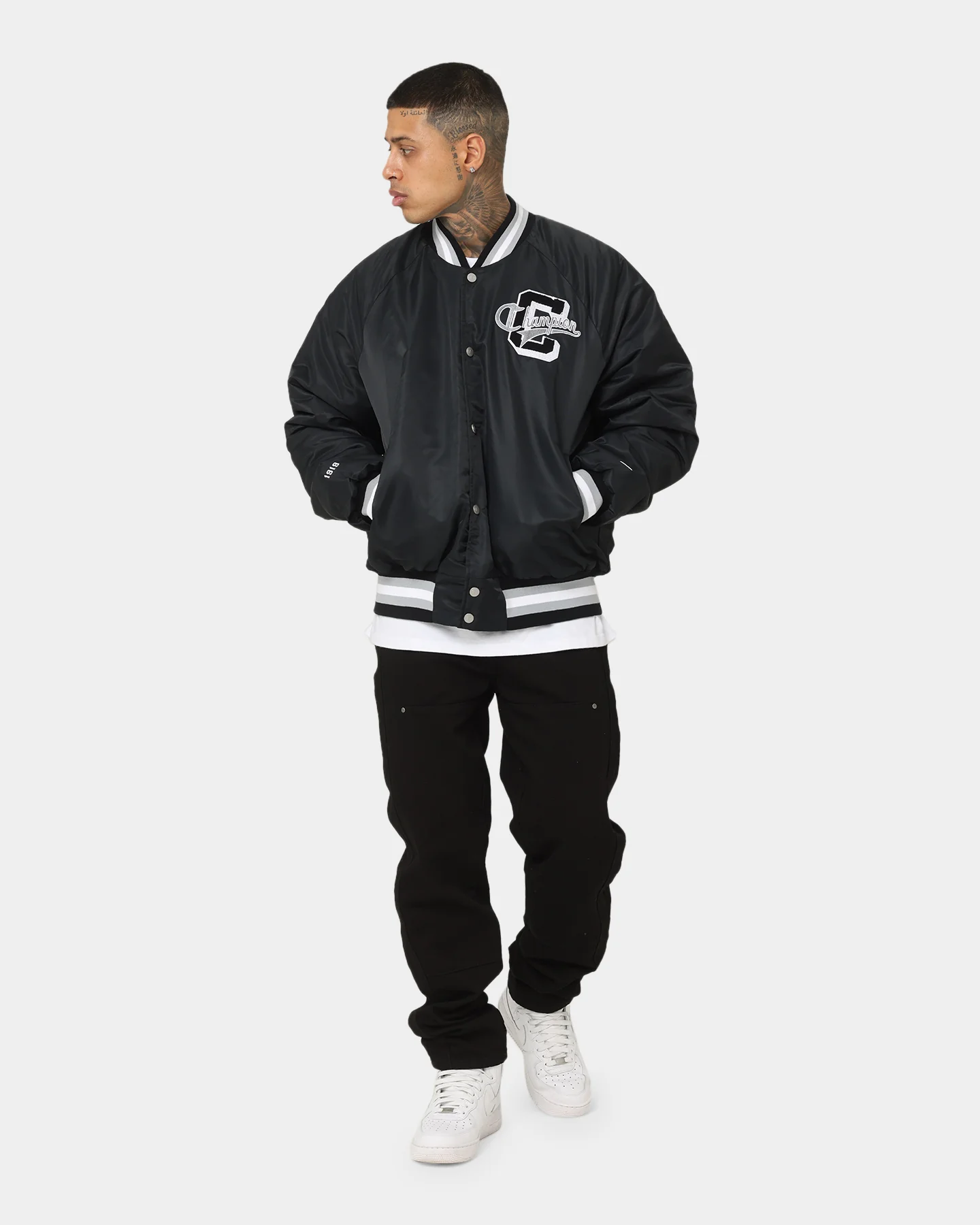 Champion LFS Letterman Jacket Black - Image 9