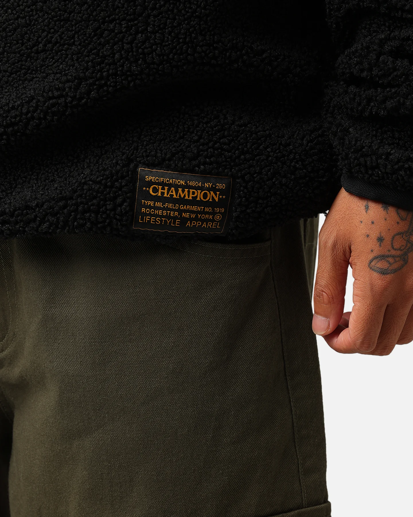 Champion Reb Element Sherpa Fleece Hoodie Black - Image 7
