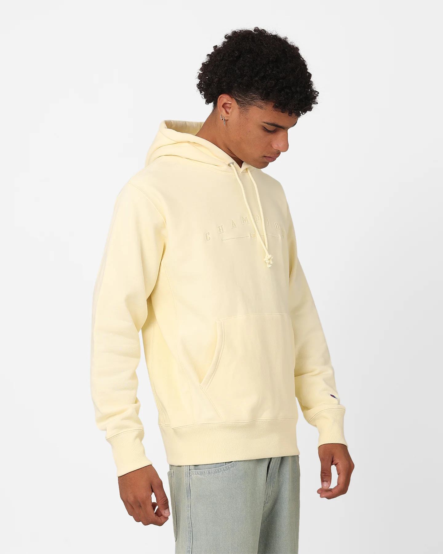 Champion Reverse Weave 2k Logo Hoodie Post Yellow - Image 5