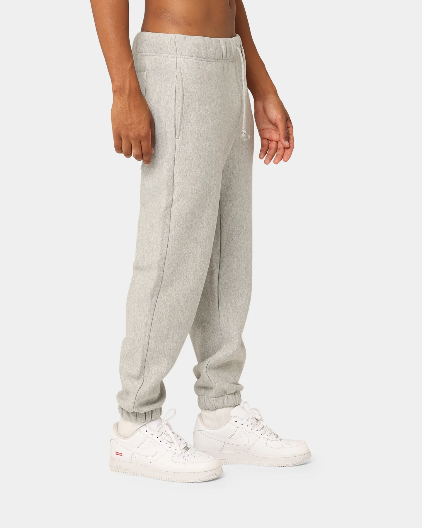 Champion Reverse Weave Cursive Logo Jogger Oxford Heather - Image 5
