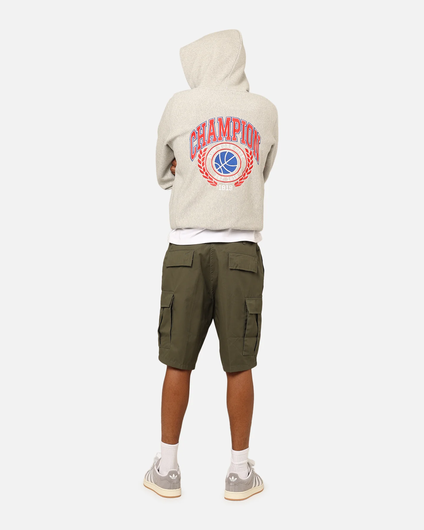 Champion Reverse Weave Field Basketball Hoodie Oxford Heather - Image 3