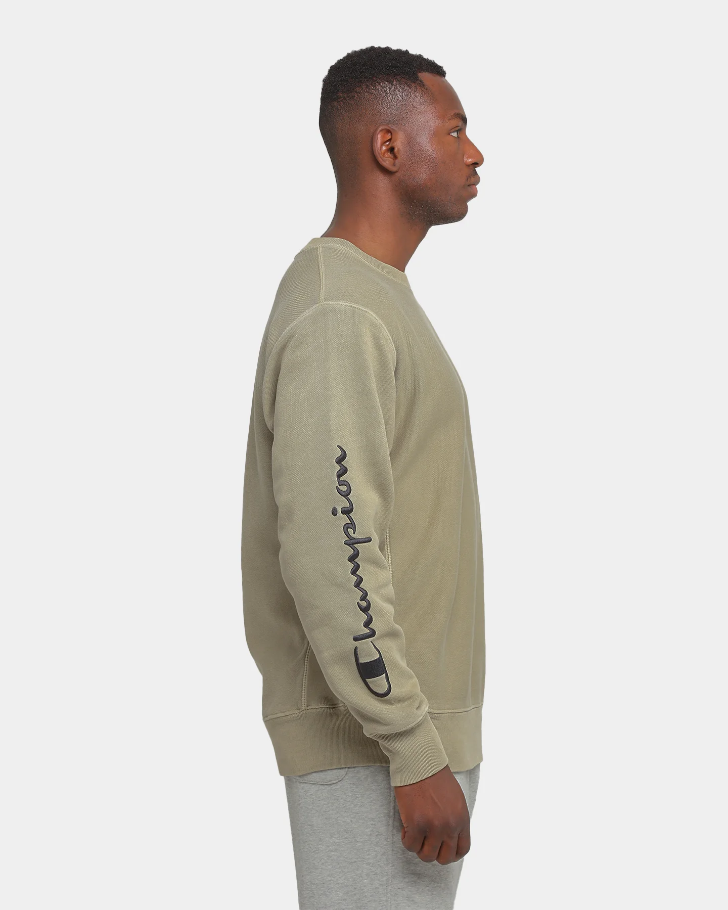 Champion Rev Weave Multi Script Crew American Khaki - Image 5