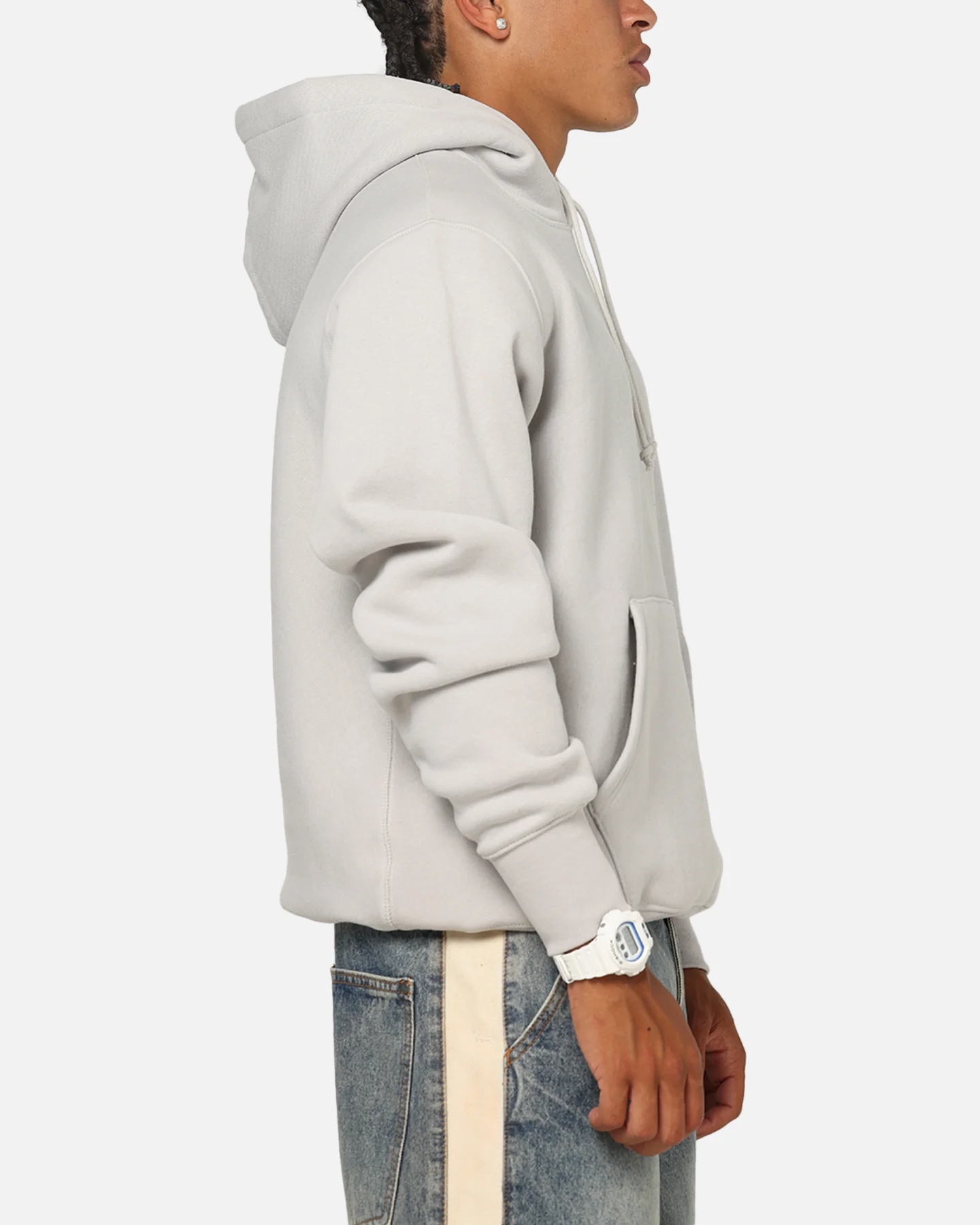 Champion Reverse Weave Small C Hoodie Grey - Image 4