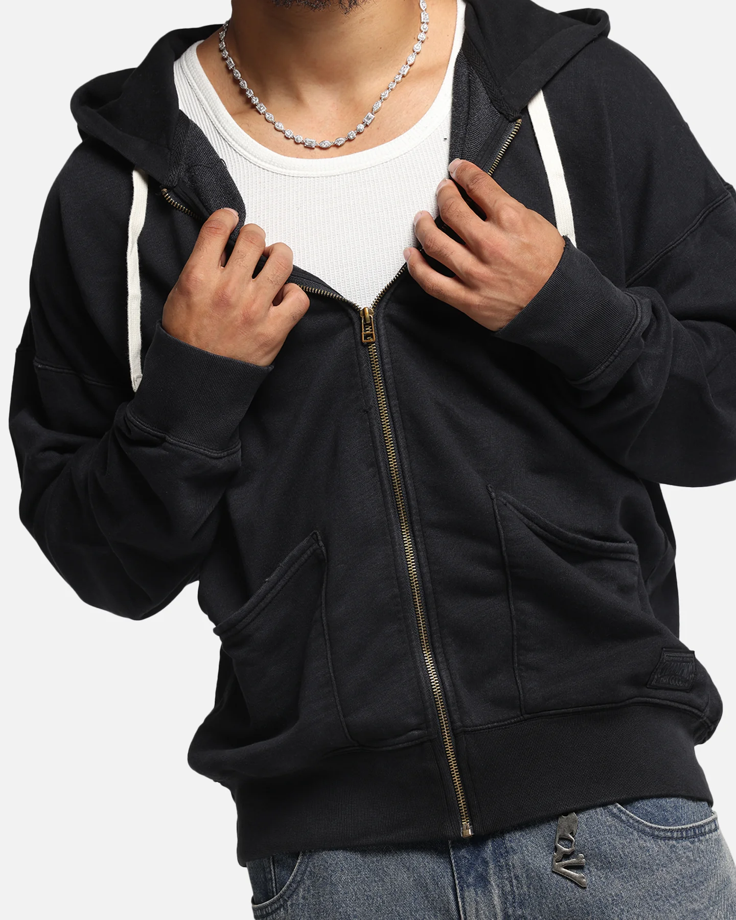 Champion Time Capsule Full Zip-Through Hoodie Black - Image 6