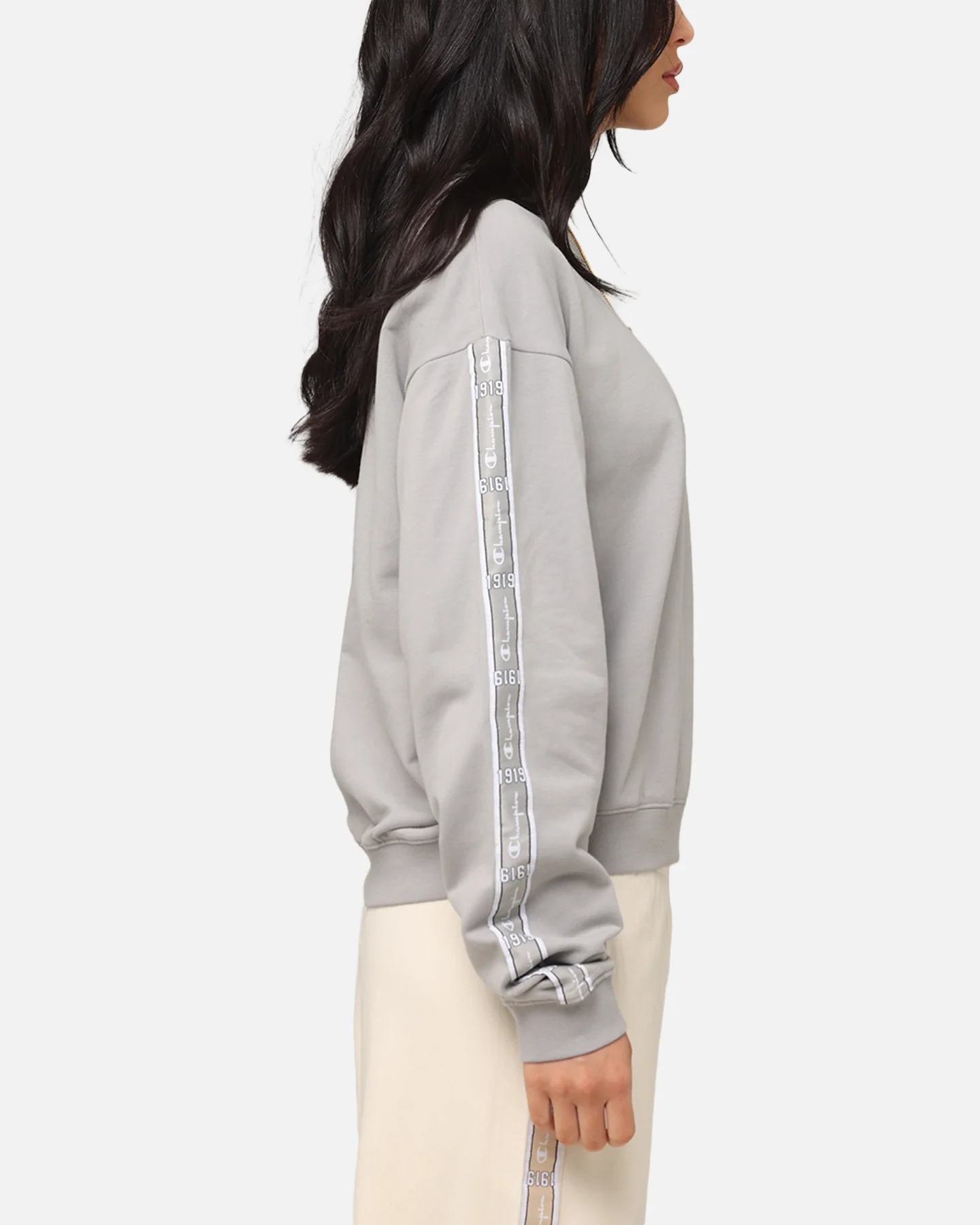 Champion Women's SPS Taping Crewneck Grey - Image 4