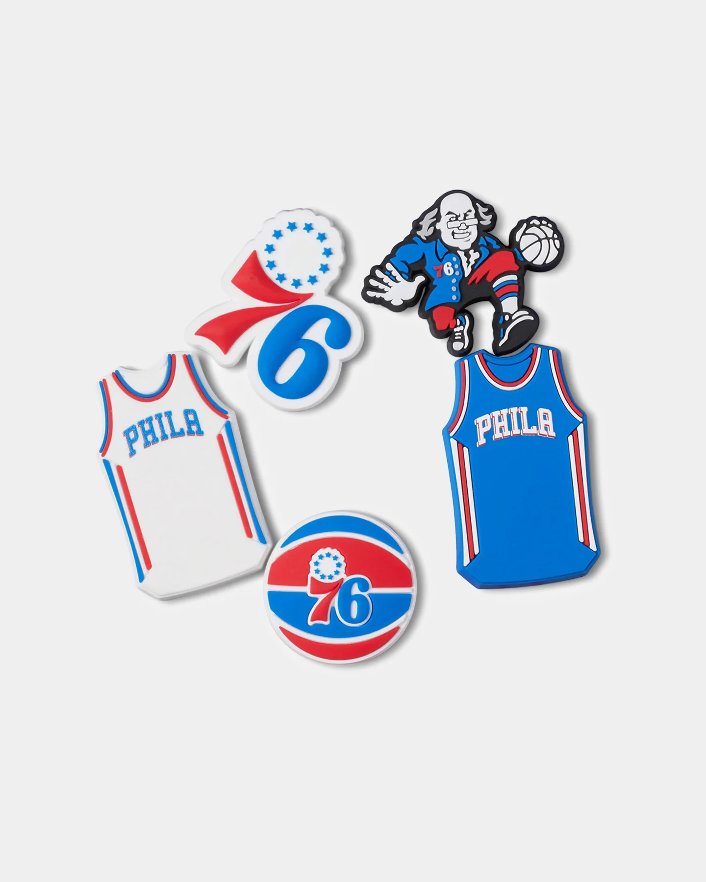 Crocs X NBA Philadelphia 76ers 5 Pack Jibbitz Charms Multi - Image 4