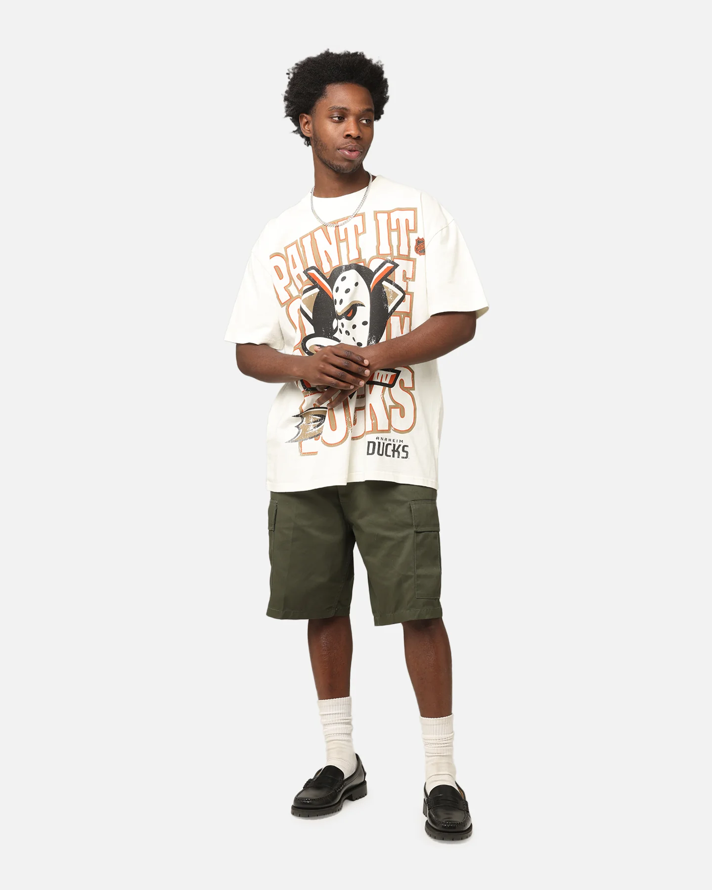 Culture Kings Anaheim Ducks Lets Go Ducks Heavy T-Shirt Off White - Image 3