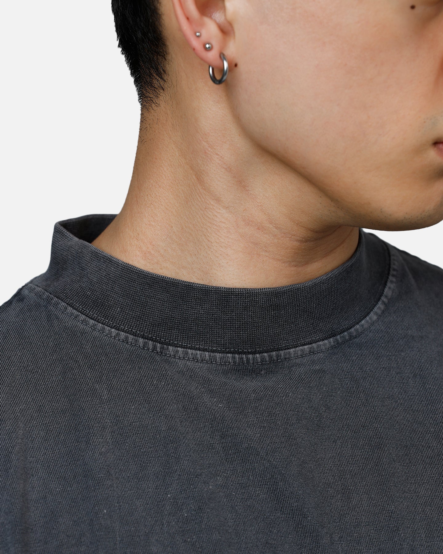 Culture Kings Everyday Mock Neck T-Shirt Washed Charcoal - Image 6