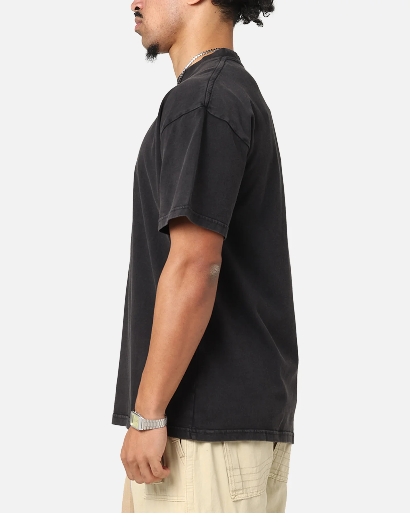 Culture Kings Standard Drop Shoulder T-Shirt Black Acidwash - Image 5