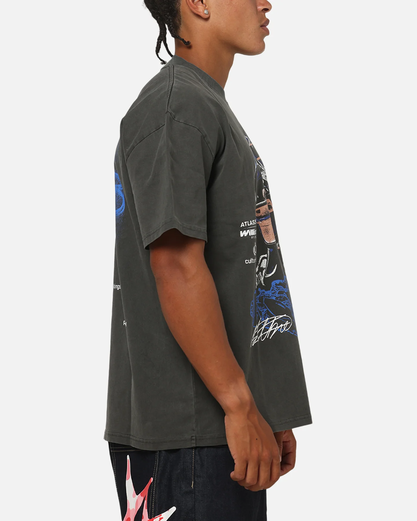 Culture Kings X Atlassian Williams F1 Team Alex Albon T-Shirt Black Acidwash - Image 5