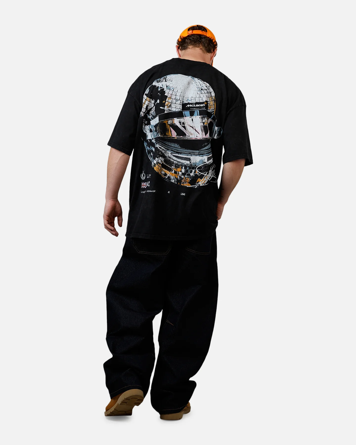 Culture Kings X McLaren F1 Lando Disco T-Shirt Black Acidwash - Image 6