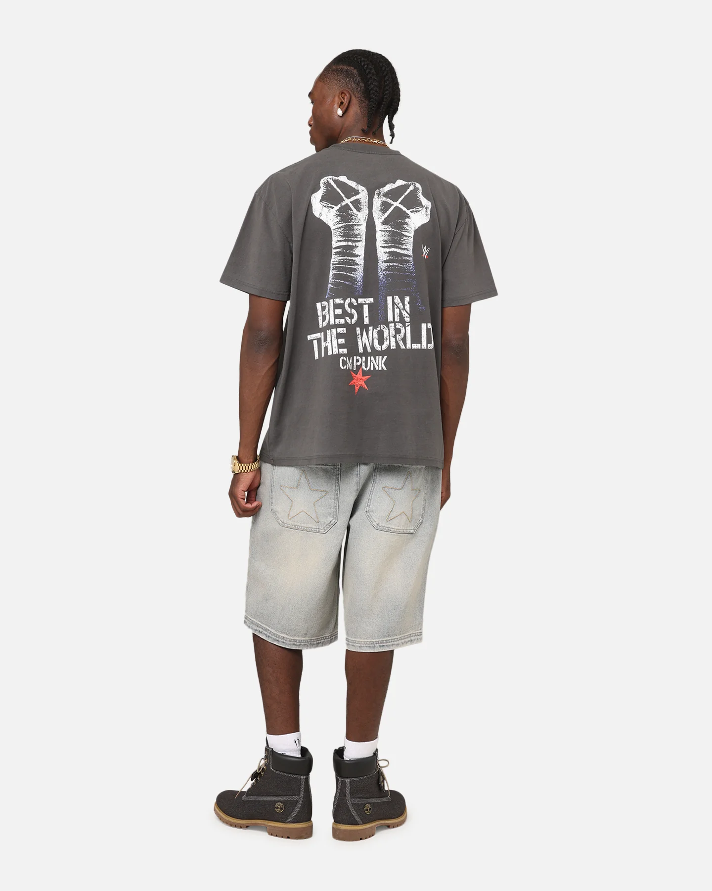 Culture Kings X WWE CM Punk Heavy T-Shirt Black Wash - Image 4