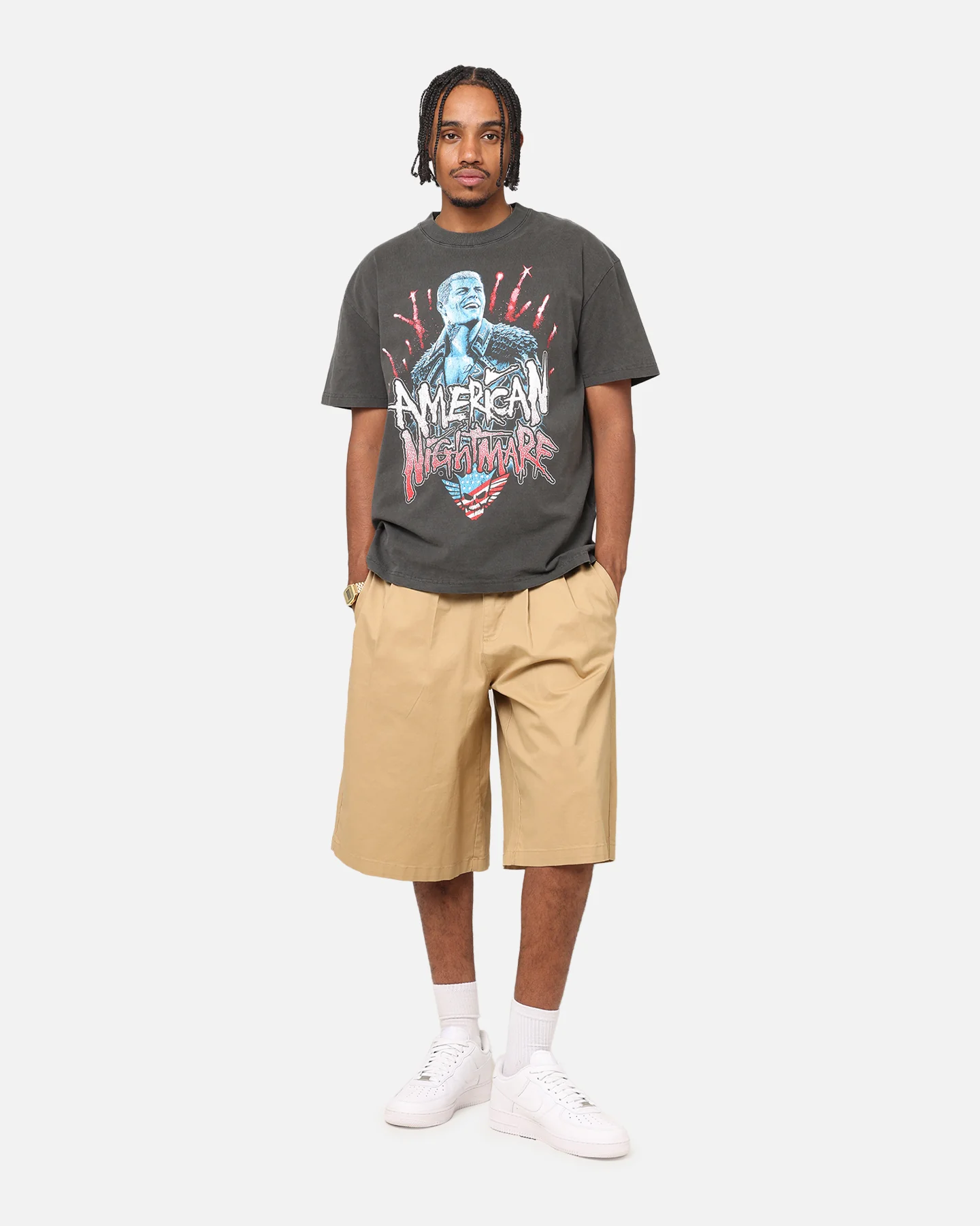 Culture Kings X WWE Cody Rhodes Heavy T-Shirt Black Wash - Image 3