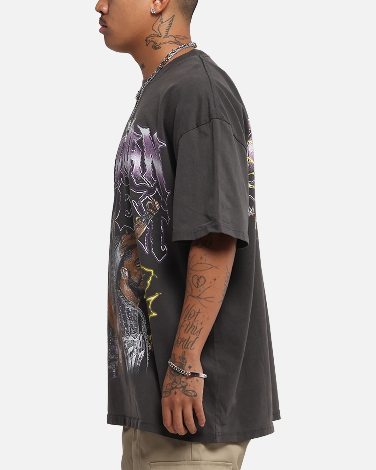 Culture Kings X WWE Damian Priest Wrestlemania XLI Heavy T-Shirt Black Wash - Image 6