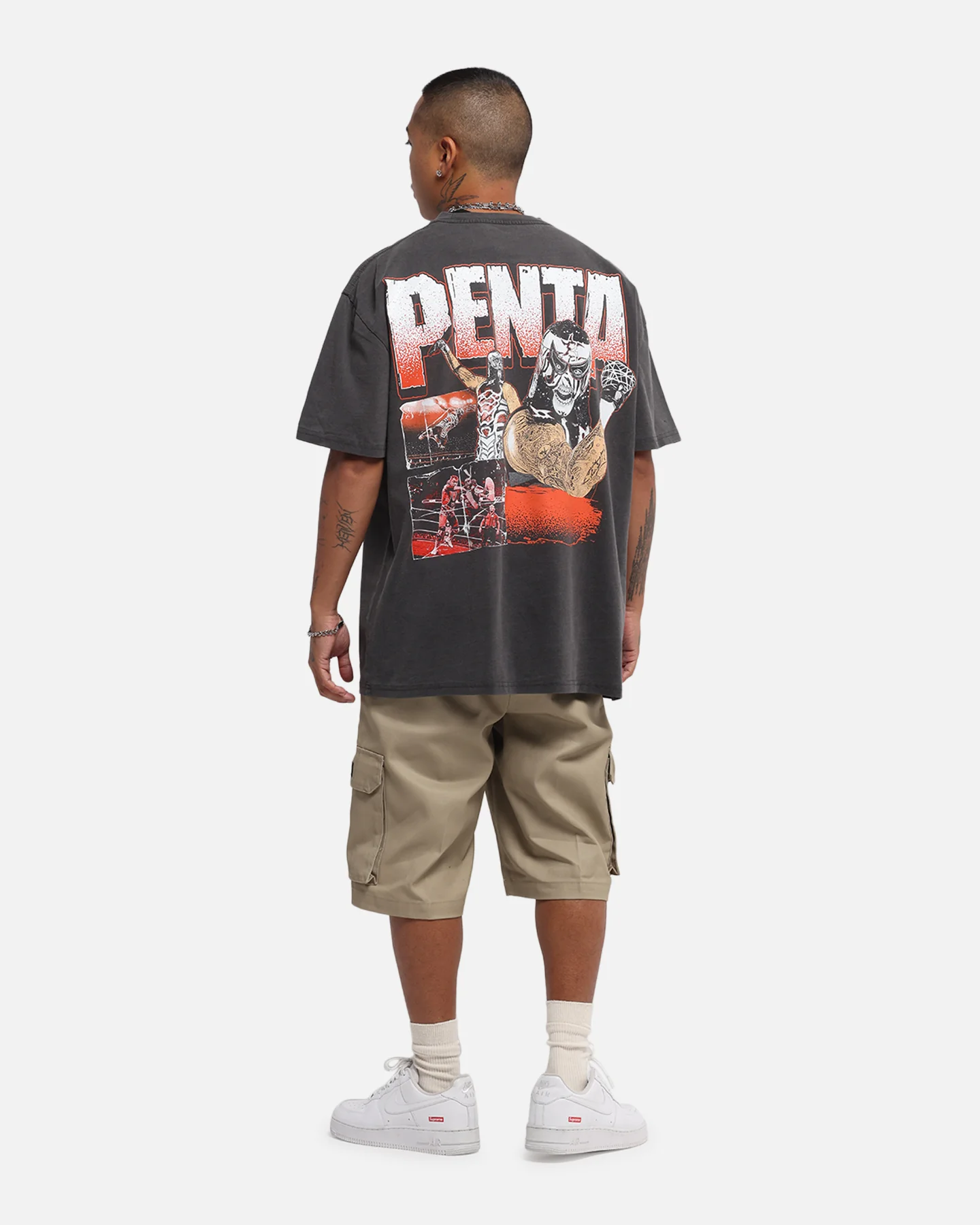 Culture Kings X WWE Penta Wrestlemania XLI Heavy T-Shirt Black Wash - Image 4
