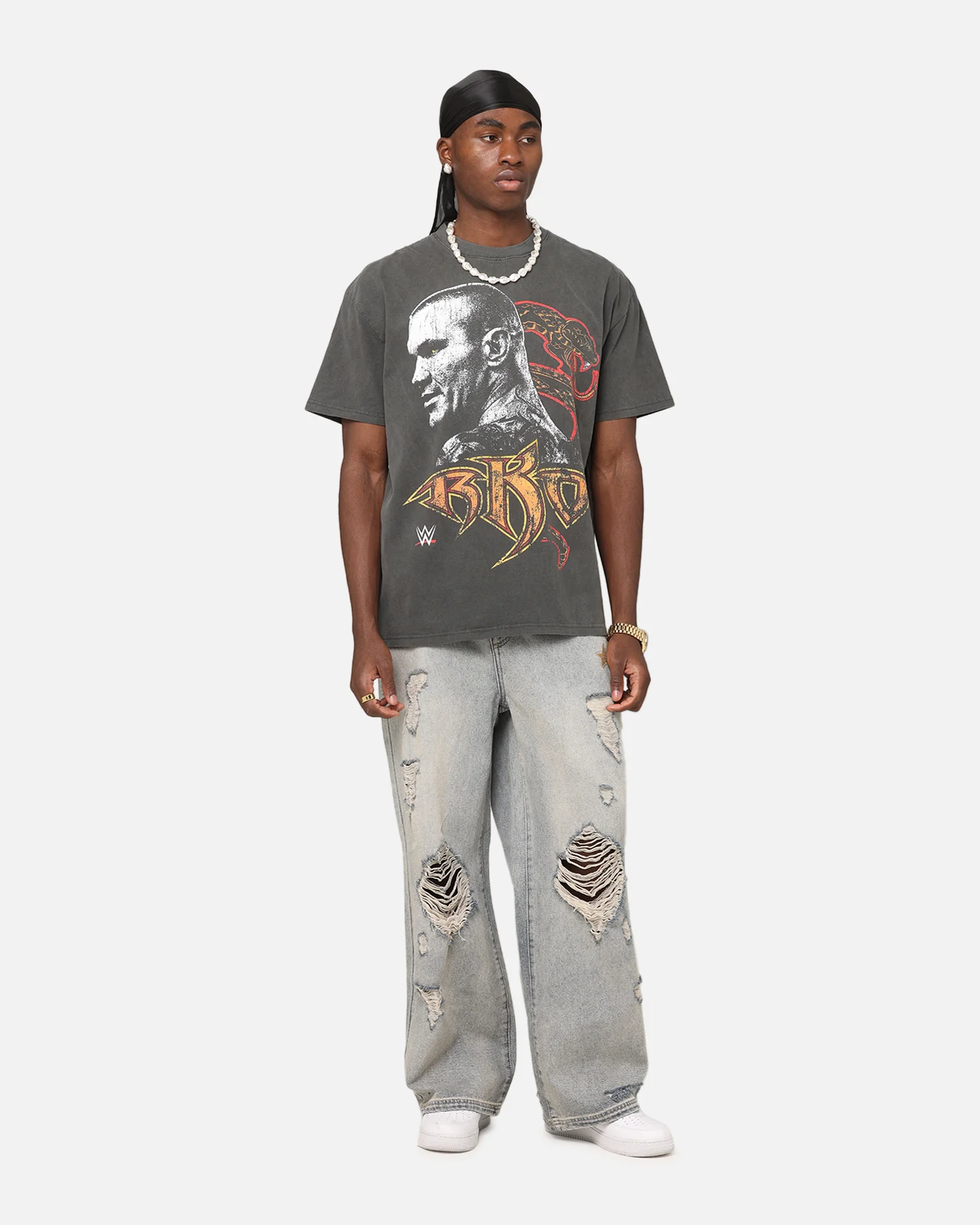 Culture Kings X WWE Randy Orton Heavyweight T-Shirt Black Wash - Image 3