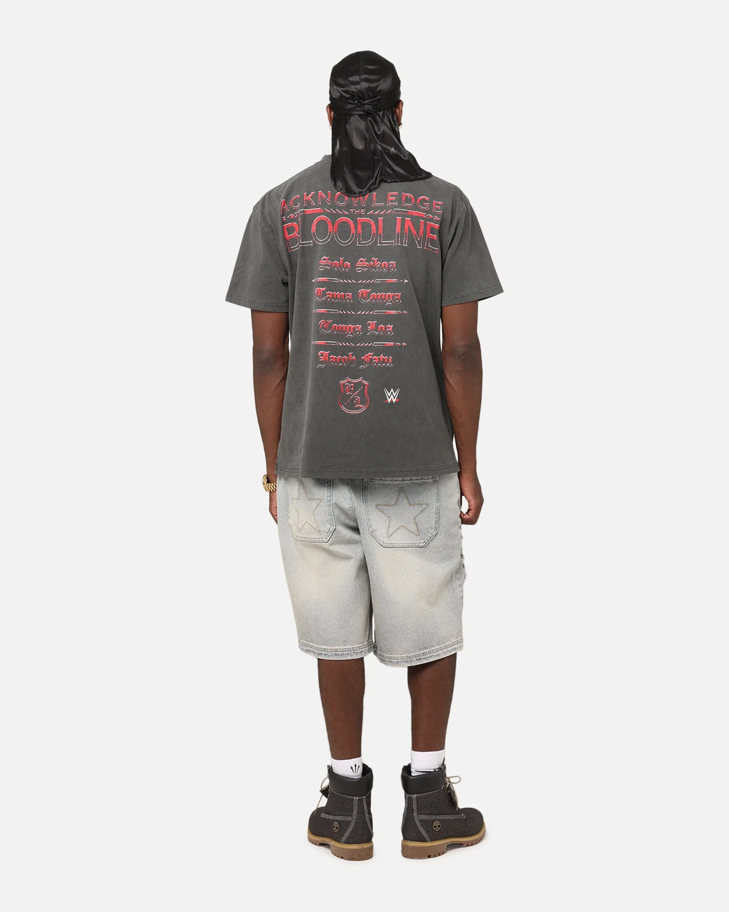 Culture Kings X WWE The Bloodline Heavyweight T-Shirt Black Wash - Image 4